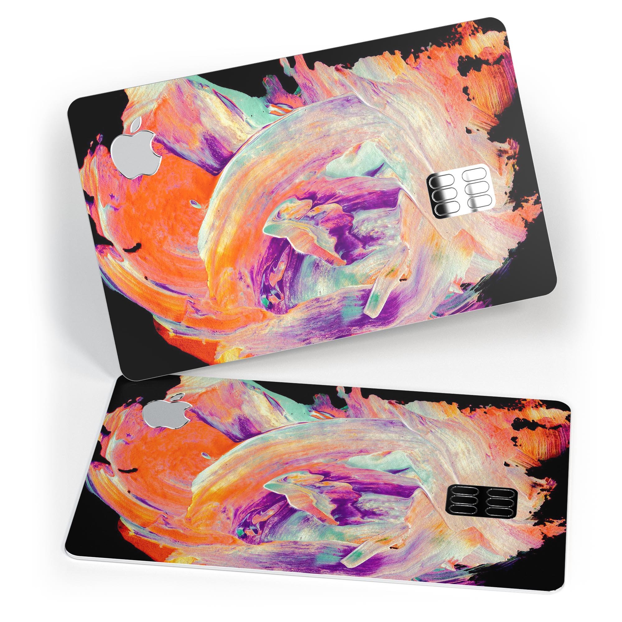 Liquid Abstract Paint V35 skin kit for Apple Card, showcasing premium vinyl design and finishes.