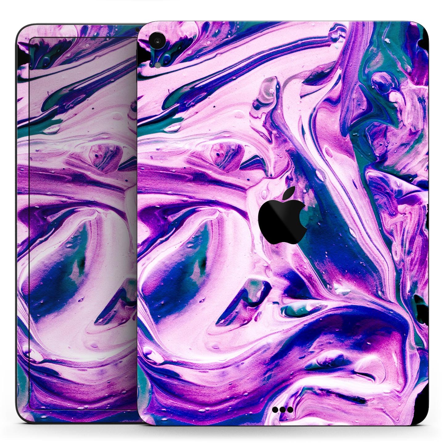 Liquid Abstract Paint V37 skin decal for Apple iPad, showcasing vibrant colors and a sleek design for full body protection.