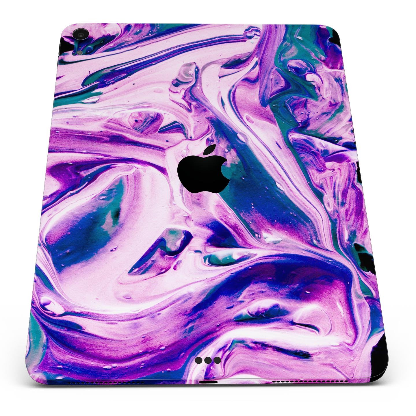 Liquid Abstract Paint V37 skin decal for Apple iPad, showcasing vibrant colors and a sleek design for full body protection.