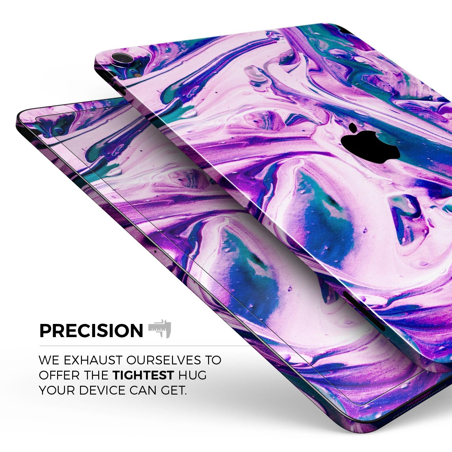 Liquid Abstract Paint V37 skin decal for Apple iPad, showcasing vibrant colors and a sleek design for full body protection.