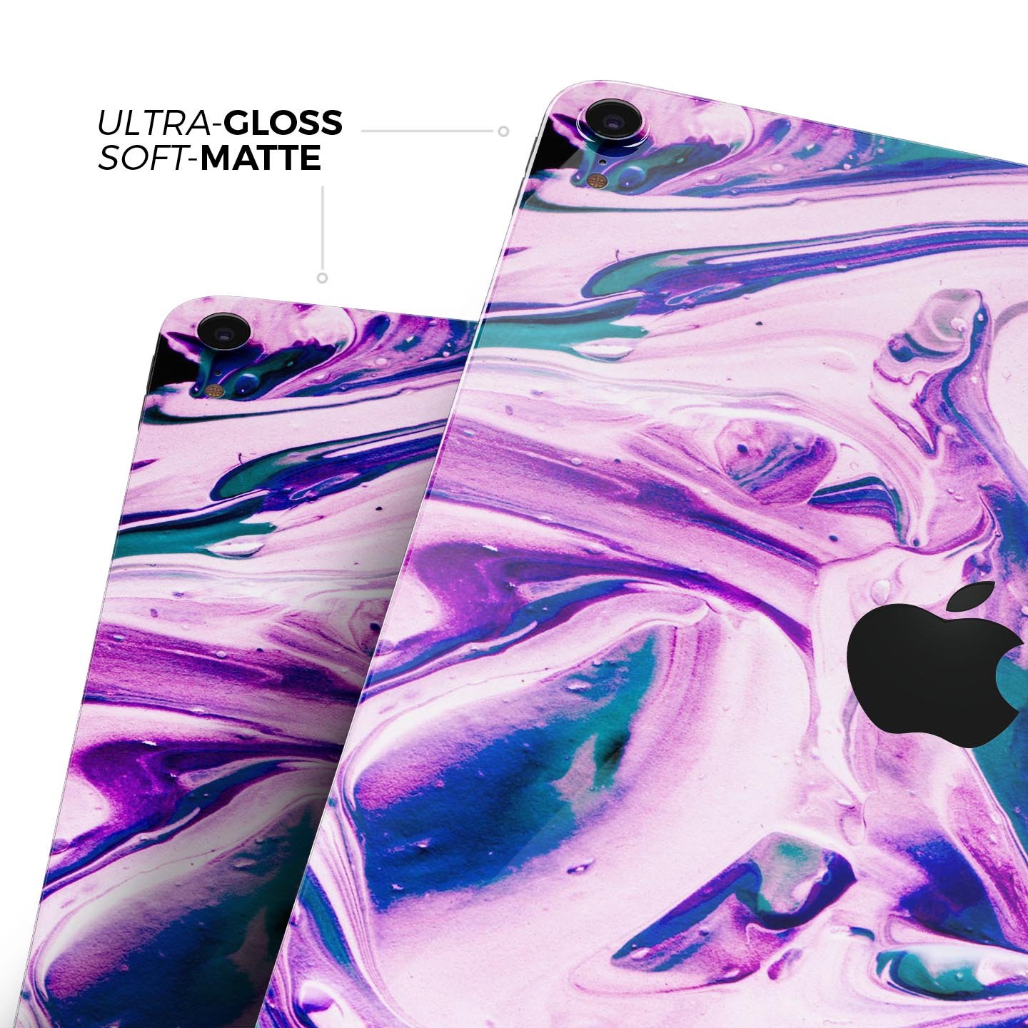 Liquid Abstract Paint V37 skin decal for Apple iPad, showcasing vibrant colors and a sleek design for full body protection.