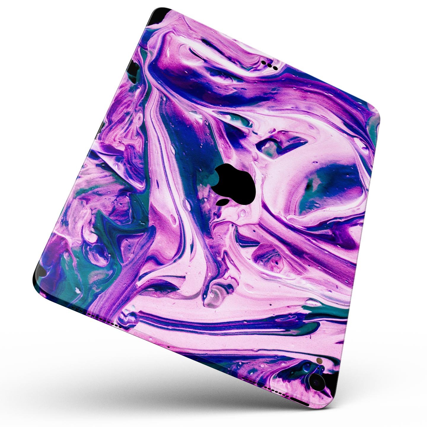 Liquid Abstract Paint V37 skin decal for Apple iPad, showcasing vibrant colors and a sleek design for full body protection.