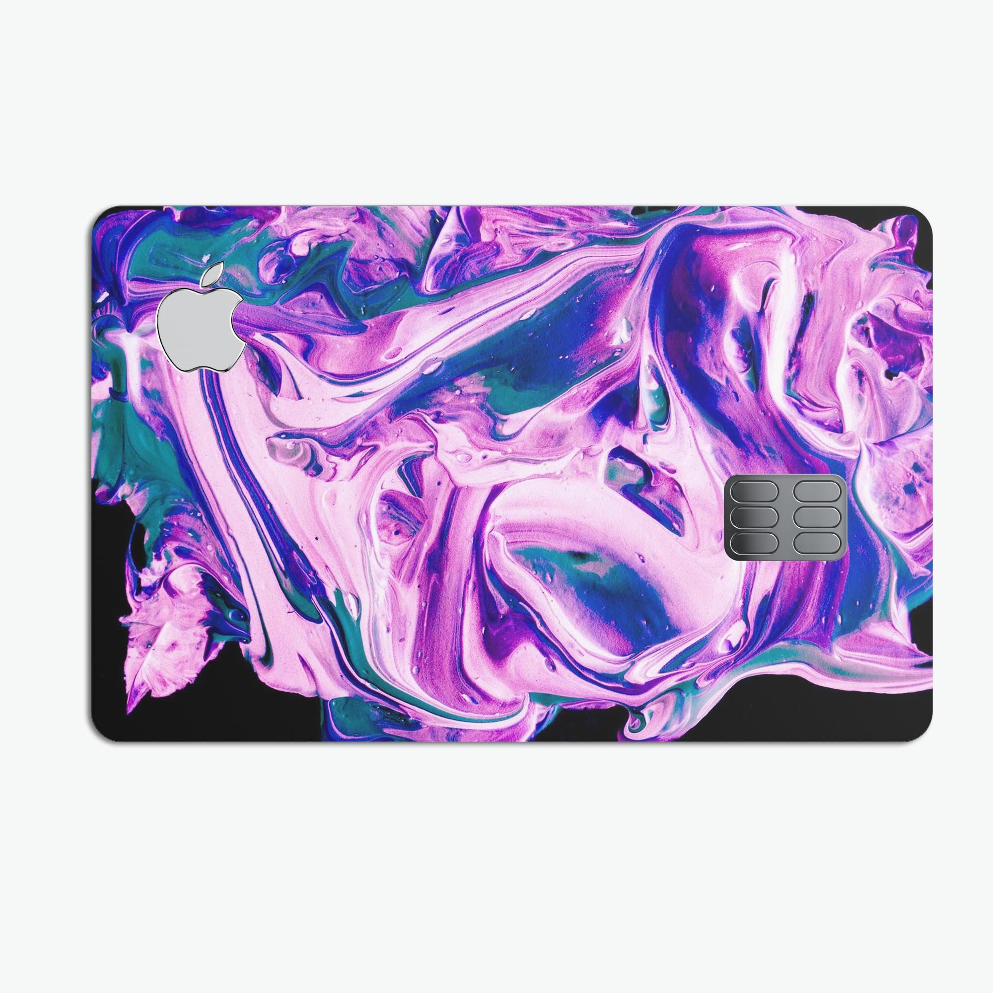 Liquid Abstract Paint V37 skin kit for Apple Card, showcasing premium vinyl design with ultra-gloss finish.