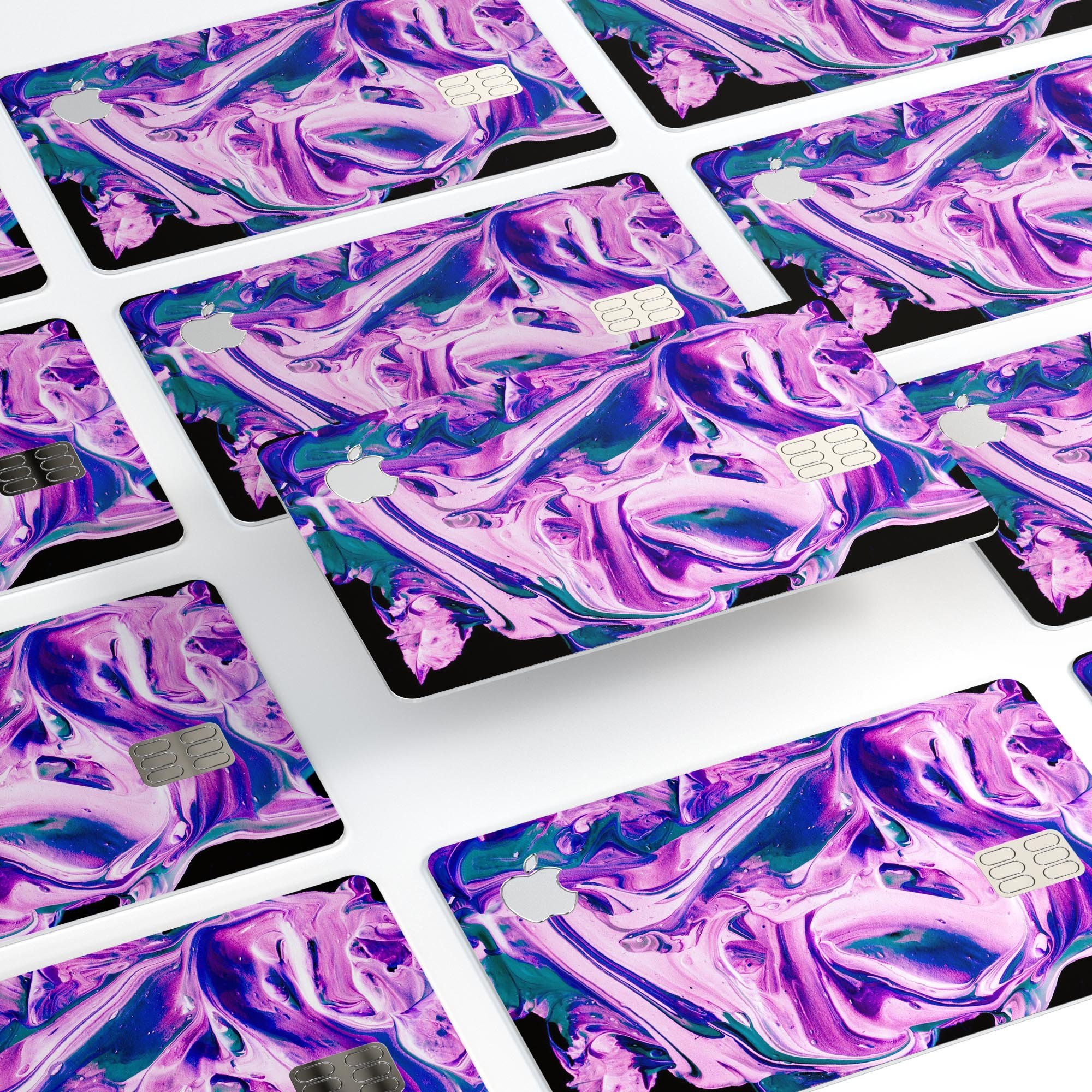 Liquid Abstract Paint V37 skin kit for Apple Card, showcasing premium vinyl design with ultra-gloss finish.