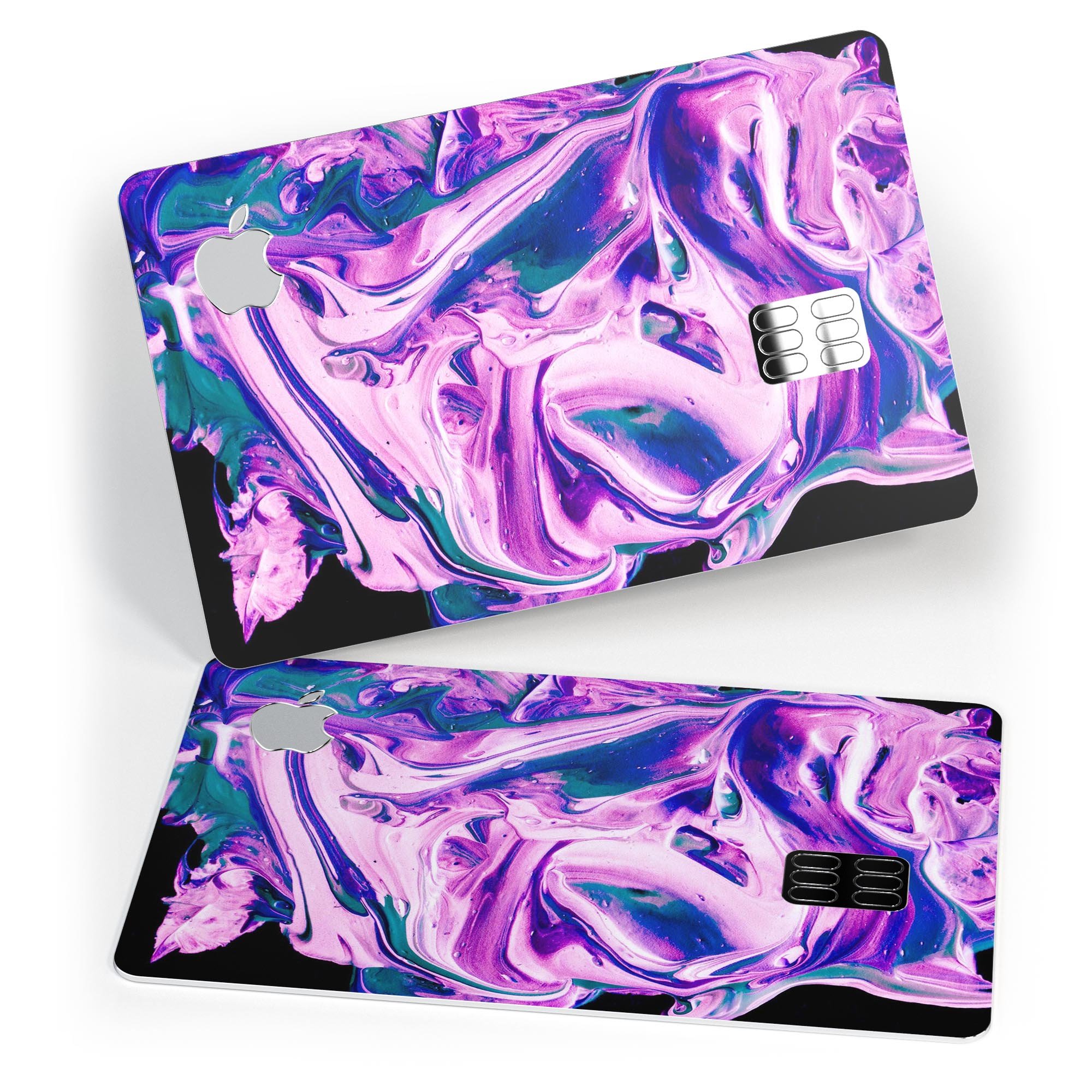 Liquid Abstract Paint V37 skin kit for Apple Card, showcasing premium vinyl design with ultra-gloss finish.