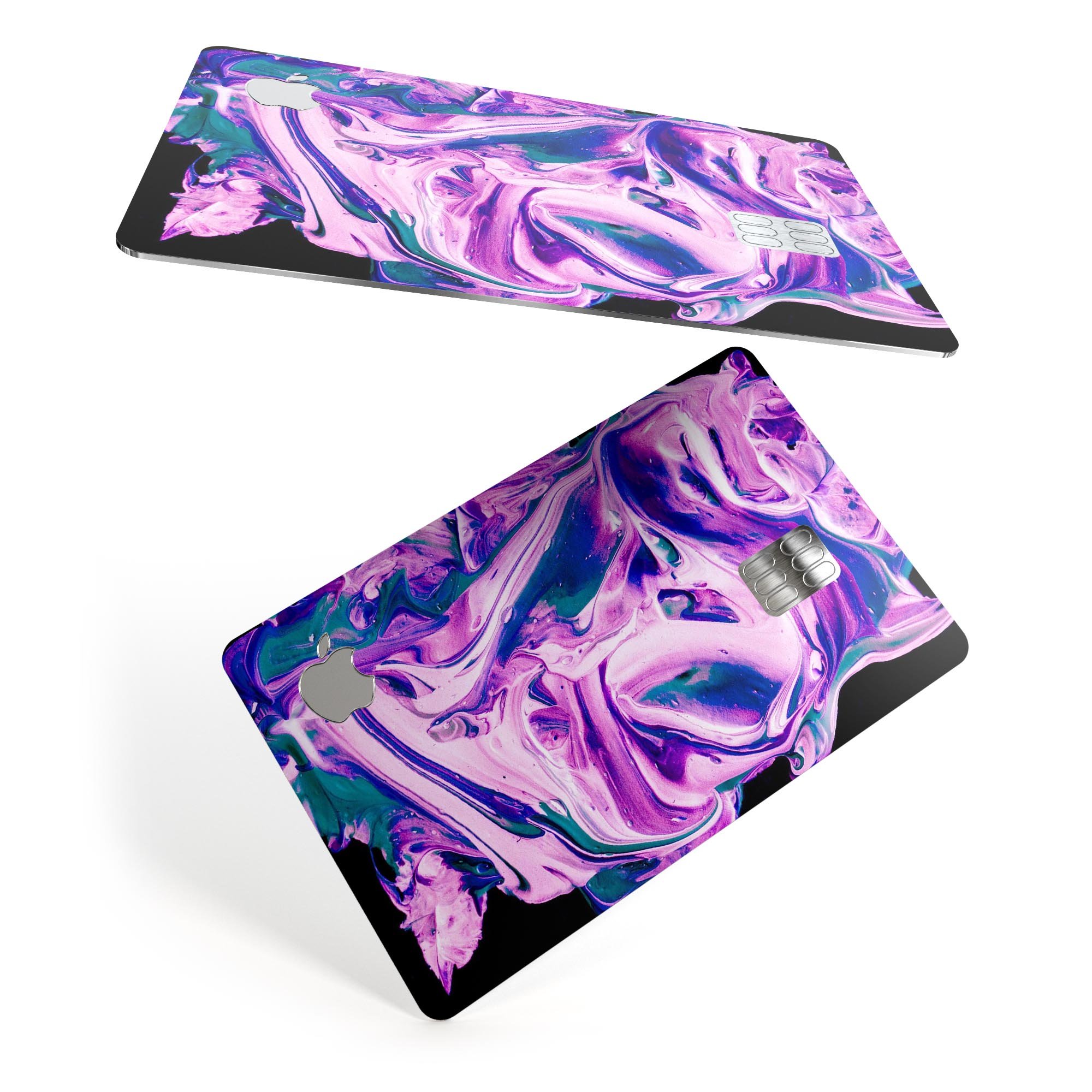 Liquid Abstract Paint V37 skin kit for Apple Card, showcasing premium vinyl design with ultra-gloss finish.