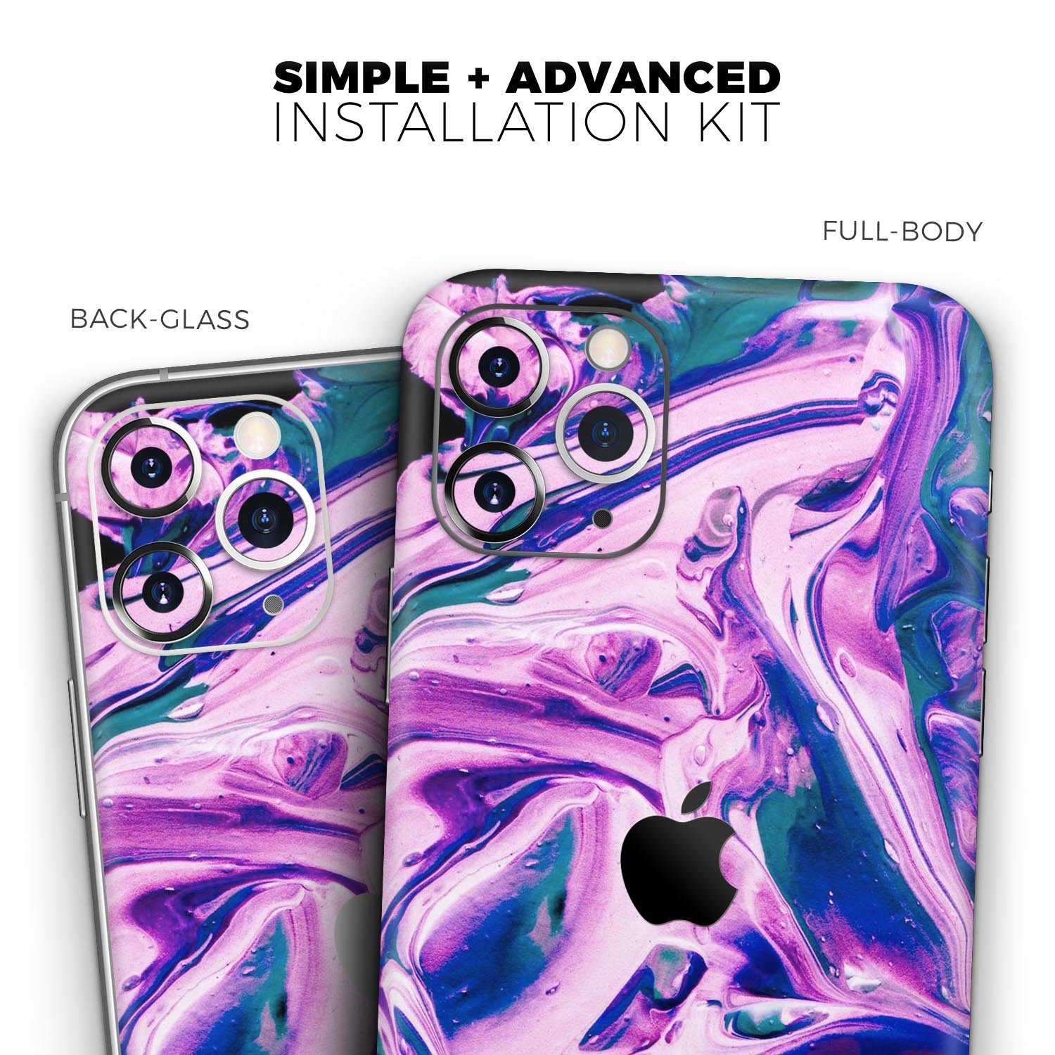 Liquid Abstract Paint V37 skin for Apple iPhone, showcasing vibrant colors and sleek design.