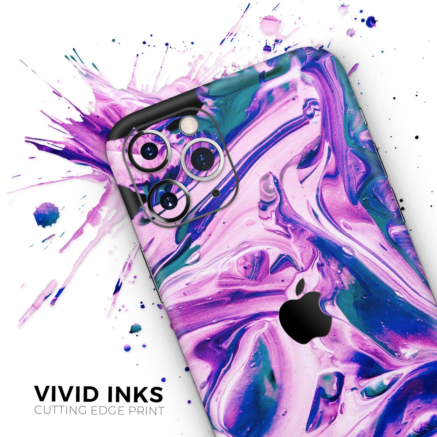 Liquid Abstract Paint V37 skin for Apple iPhone, showcasing vibrant colors and sleek design.