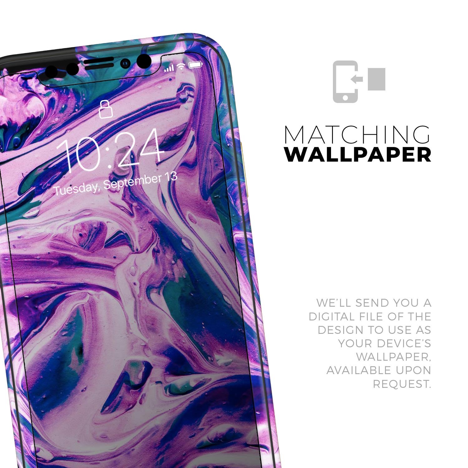 Liquid Abstract Paint V37 skin for Apple iPhone, showcasing vibrant colors and sleek design.