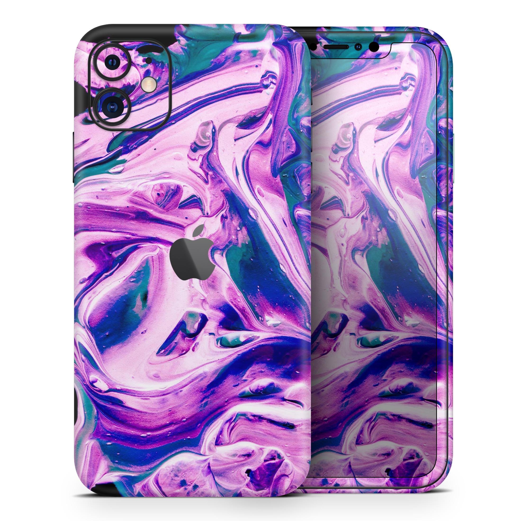 Liquid Abstract Paint V37 skin for Apple iPhone, showcasing vibrant colors and sleek design.