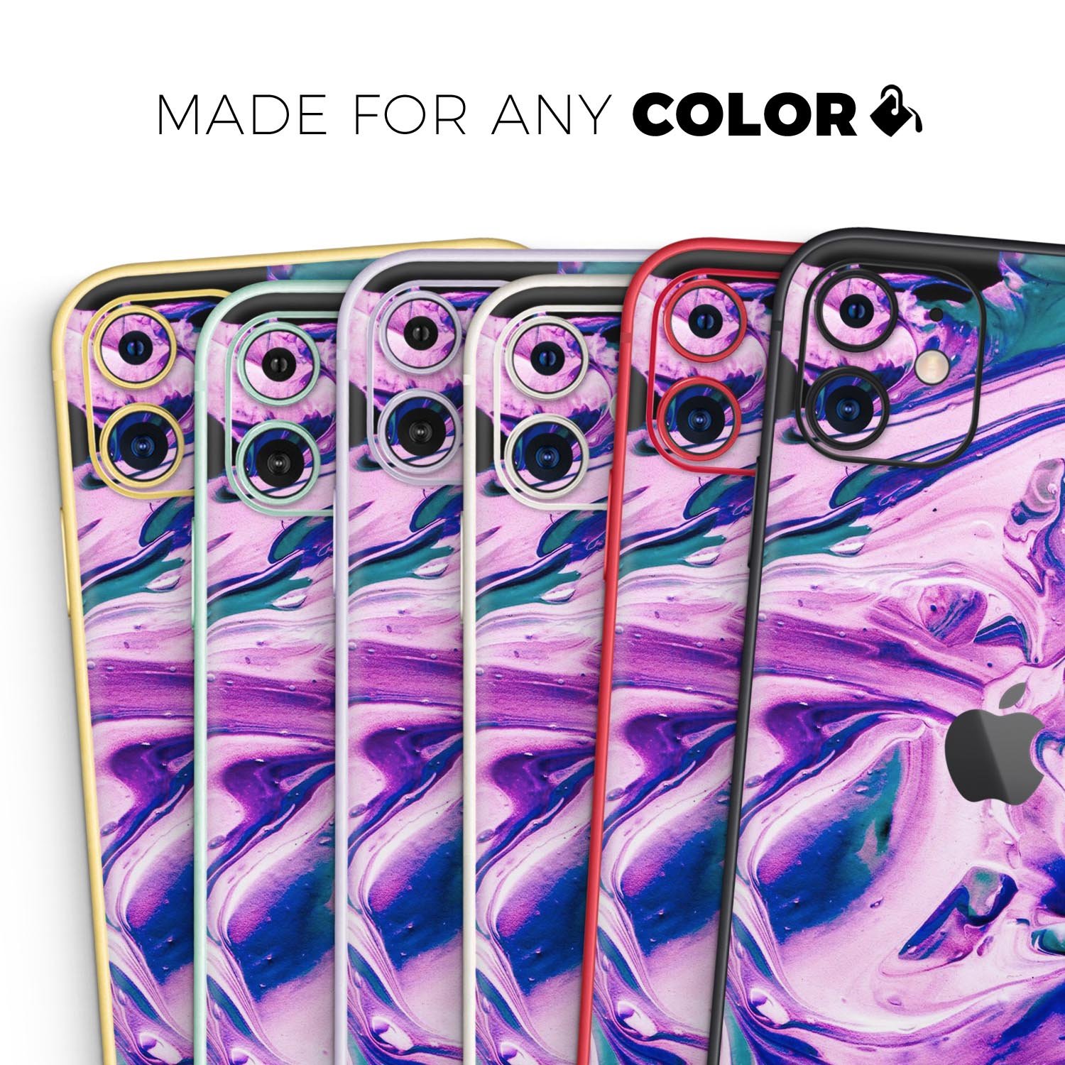 Liquid Abstract Paint V37 skin for Apple iPhone, showcasing vibrant colors and sleek design.