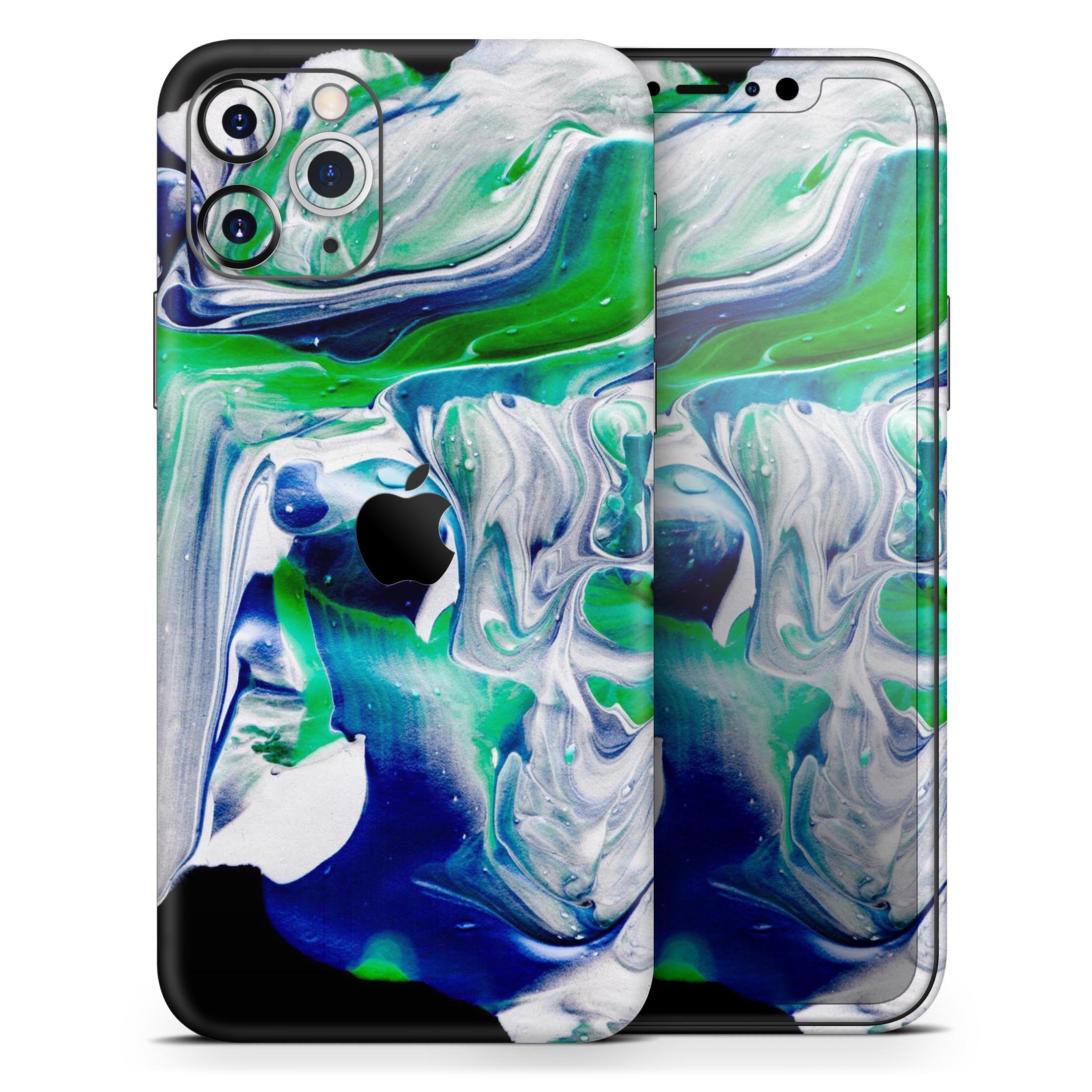 Liquid Abstract Paint V39 skin for Apple iPhone, showcasing vibrant colors and a sleek design.