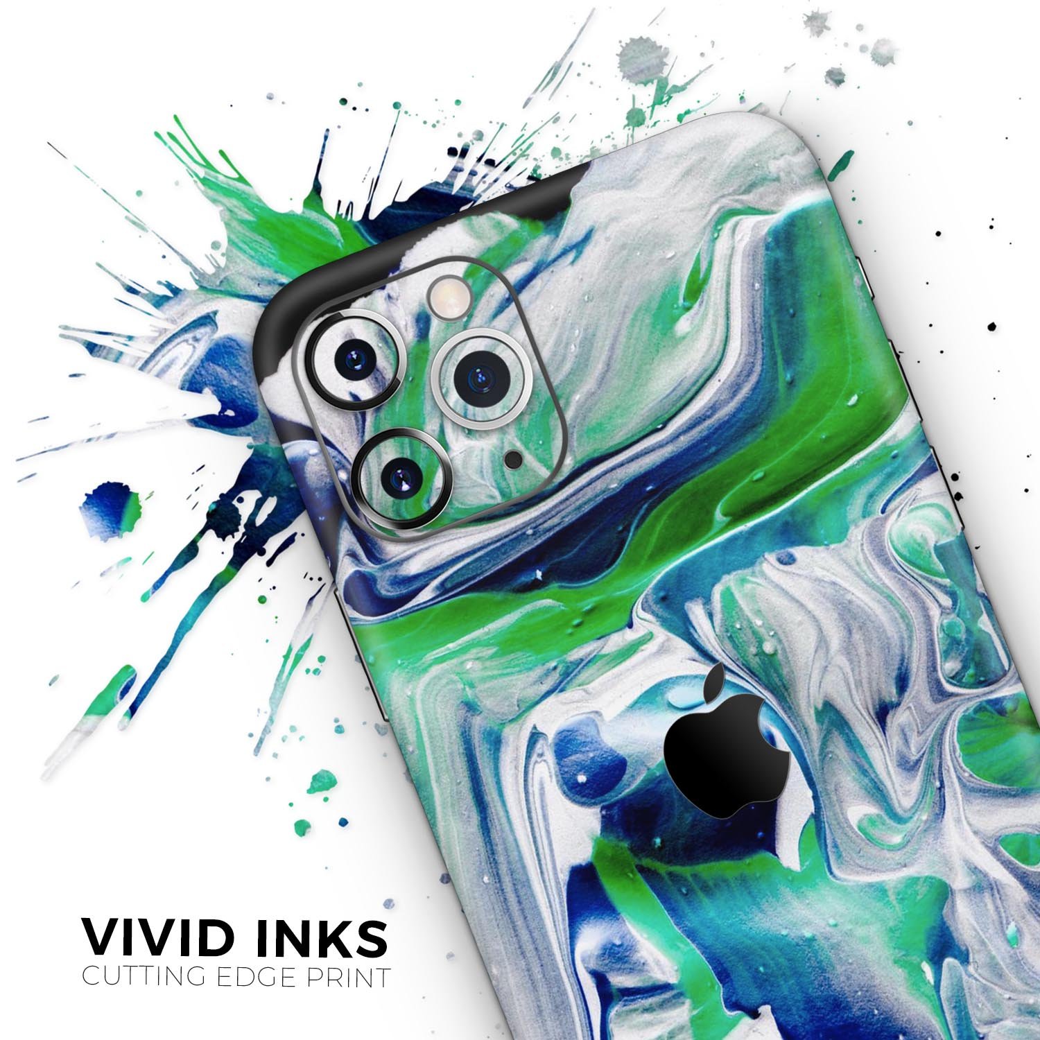 Liquid Abstract Paint V39 skin for Apple iPhone, showcasing vibrant colors and a sleek design.