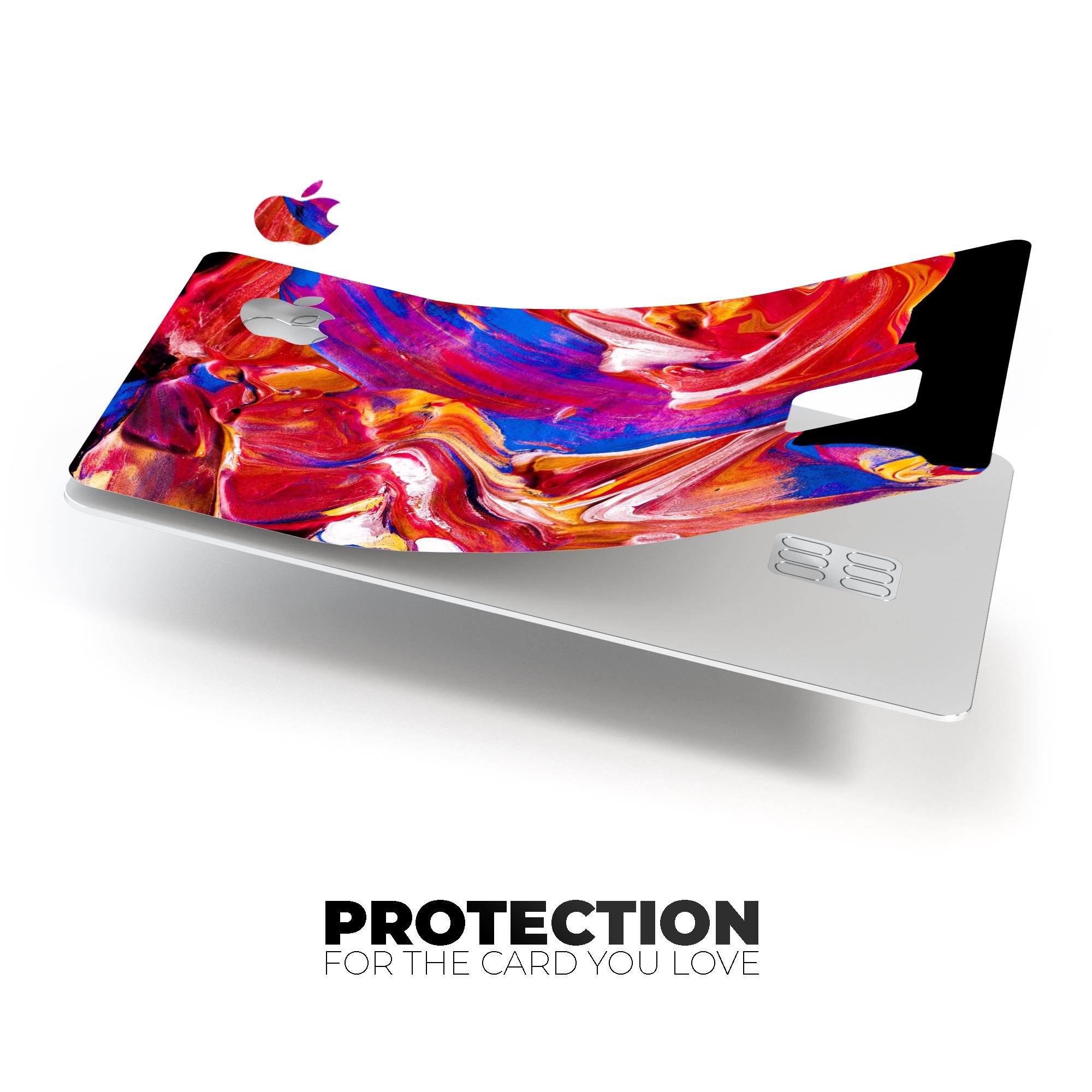 Liquid Abstract Paint V44 skin kit for Apple Card, showcasing premium vinyl design with ultra-gloss and soft-matte finish options.