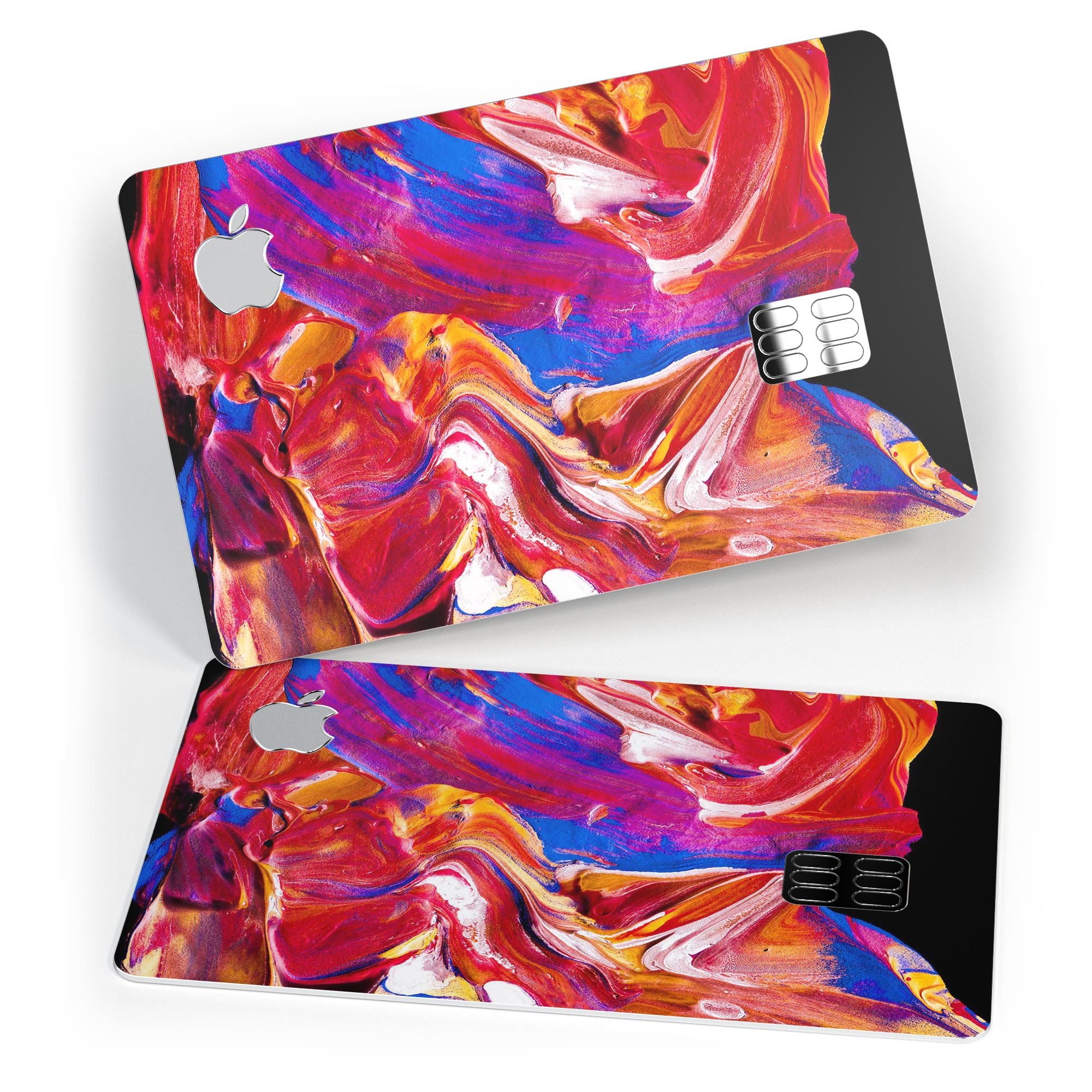 Liquid Abstract Paint V44 skin kit for Apple Card, showcasing premium vinyl design with ultra-gloss and soft-matte finish options.