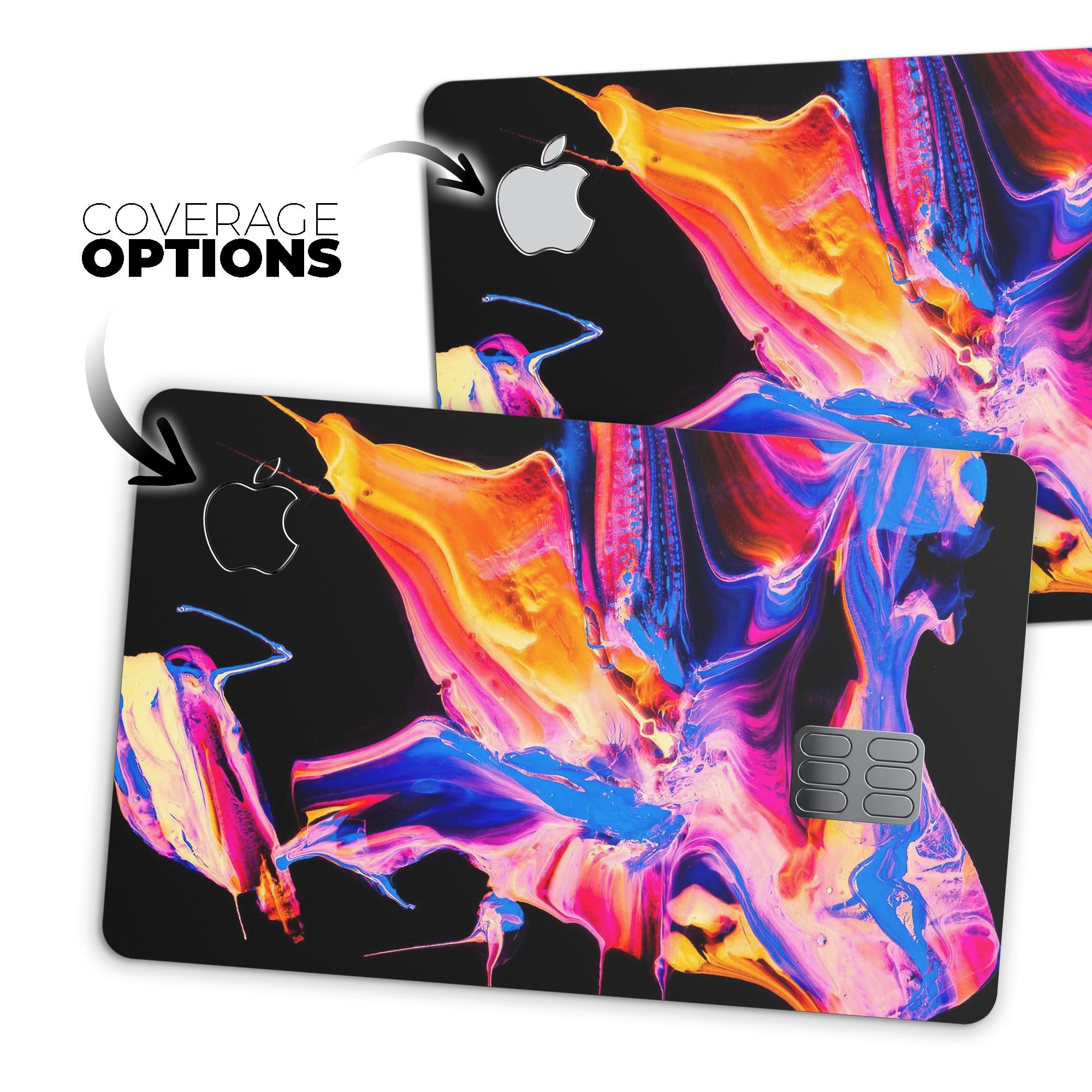 Liquid Abstract Paint V4 skin for Apple Card, showcasing premium vinyl design with ultra-gloss finish.