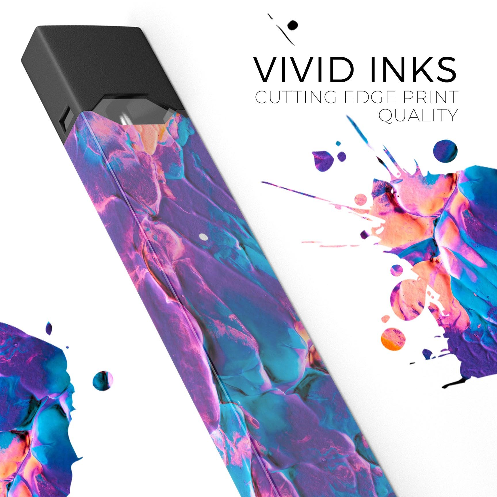 Liquid Abstract Paint V41 skin-wrap sticker for JUUL device, featuring vibrant abstract design and protective lamination.