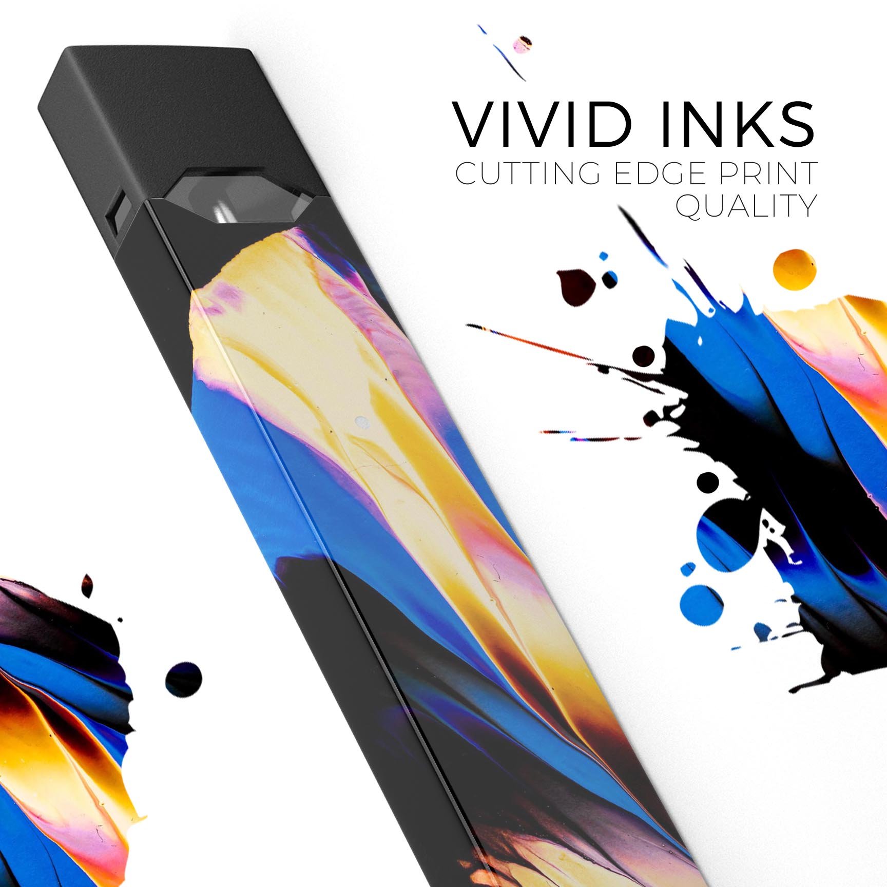 Liquid Abstract Paint V42 skin-wrap sticker designed for JUUL vaping device, showcasing vibrant abstract design and premium quality.