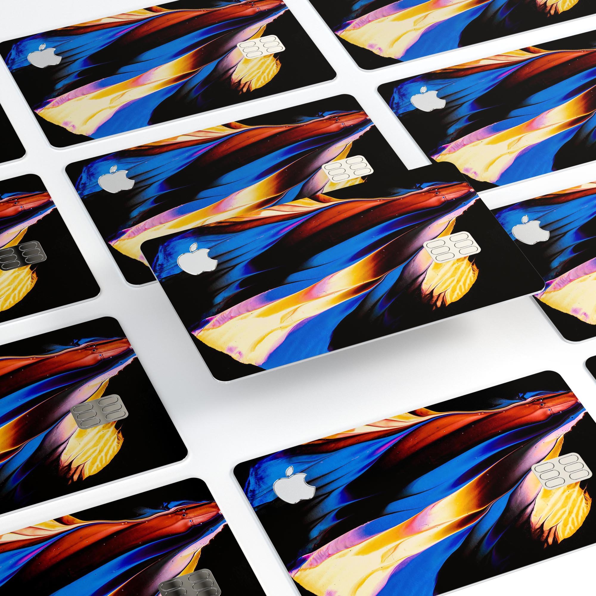 Liquid Abstract Paint V42 skin for Apple Card, showcasing premium vinyl design with ultra-gloss finish.