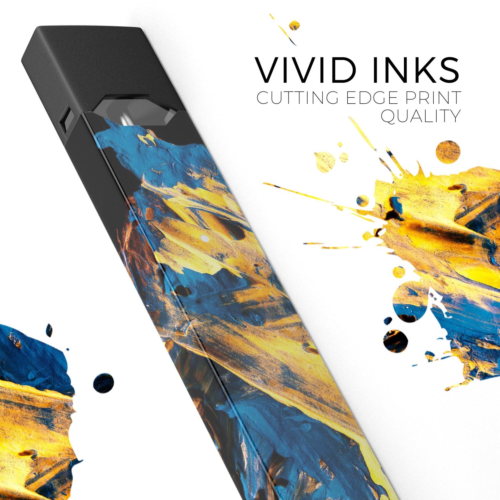 Liquid Abstract Paint V43 skin-wrap sticker designed for JUUL vaping device, featuring vibrant abstract design and protective lamination.