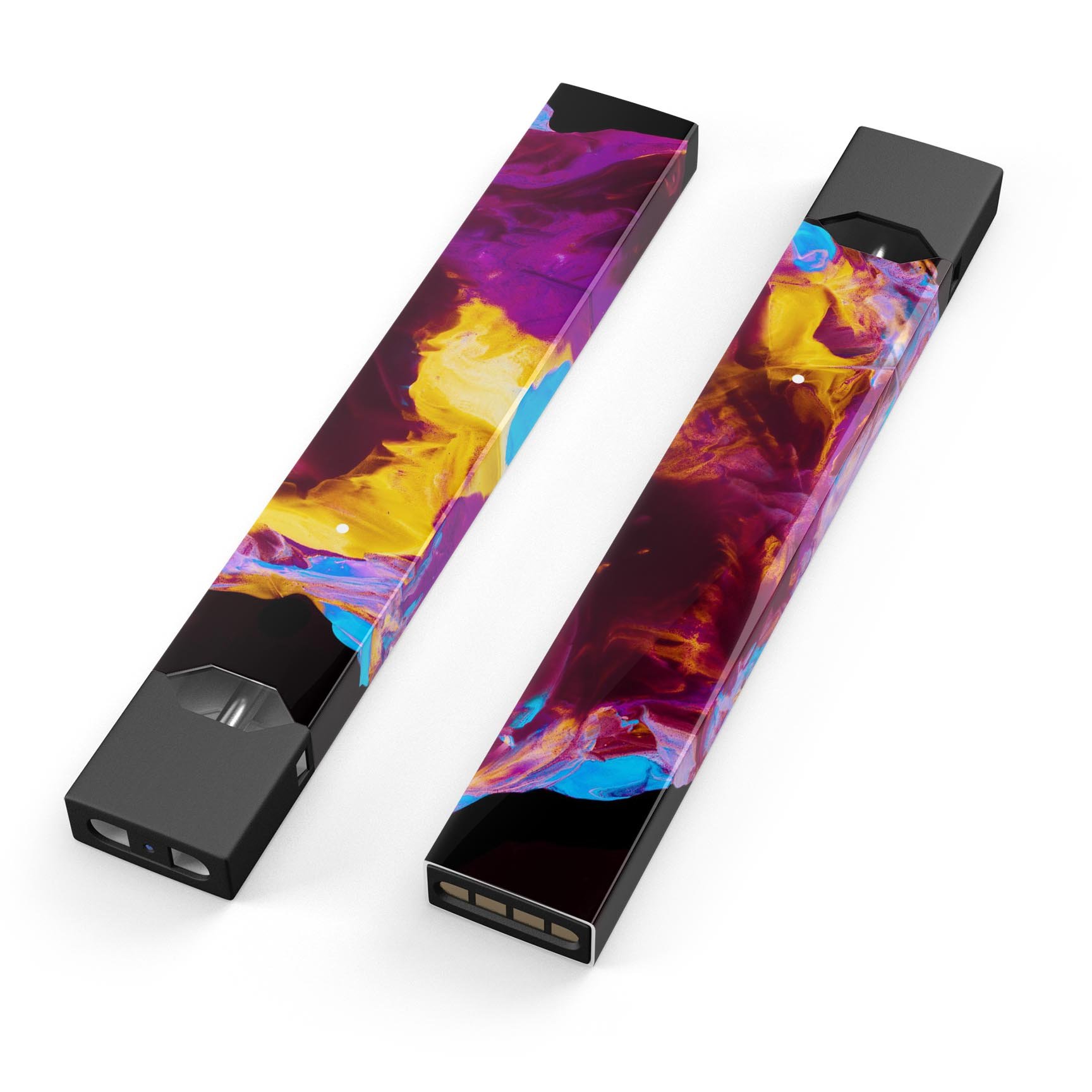 Liquid Abstract Paint V45 skin-wrap sticker designed for JUUL vaping device, showcasing vibrant abstract design and protective features.