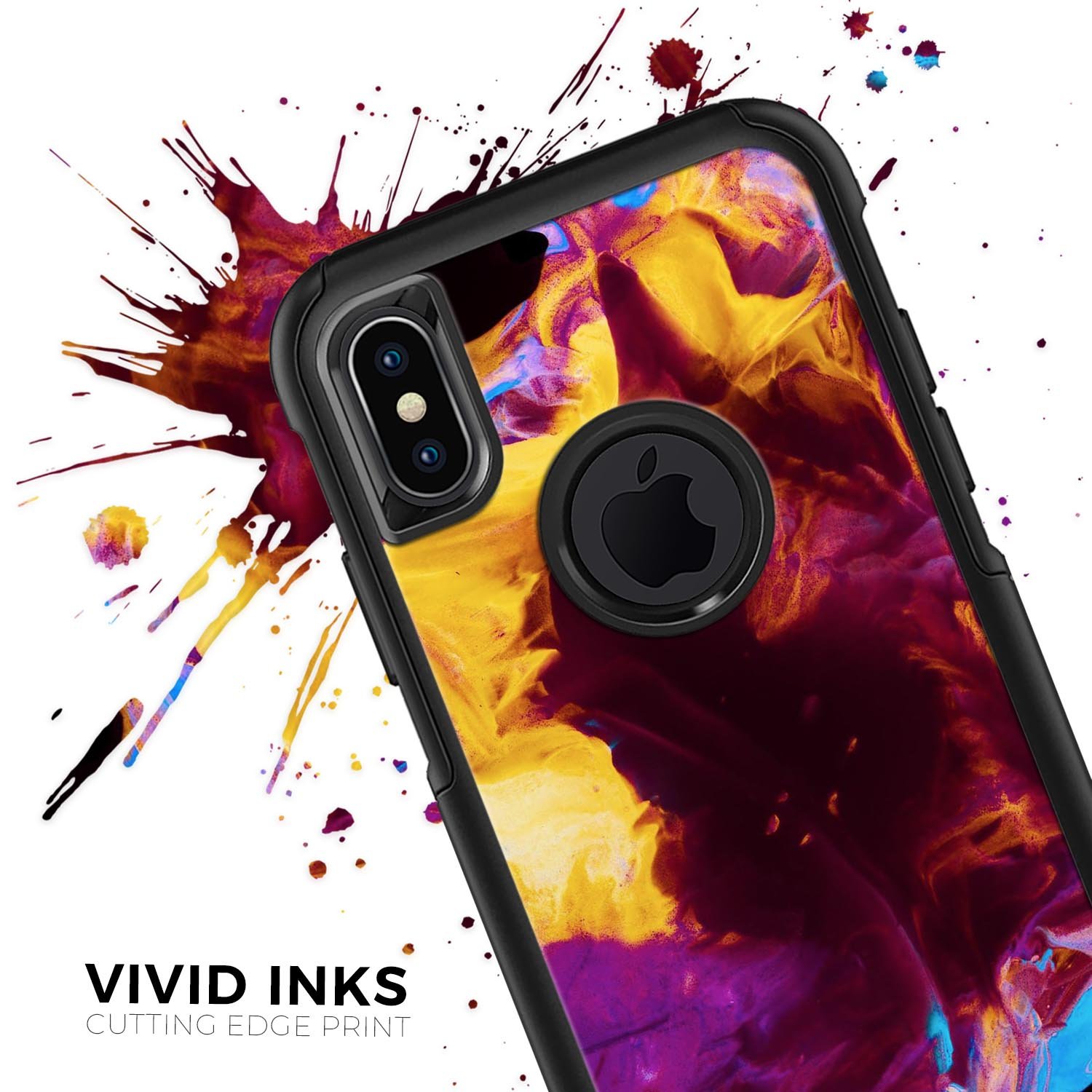 Liquid Abstract Paint V45 Skin Kit for iPhone OtterBox Cases featuring vibrant abstract design and premium materials.