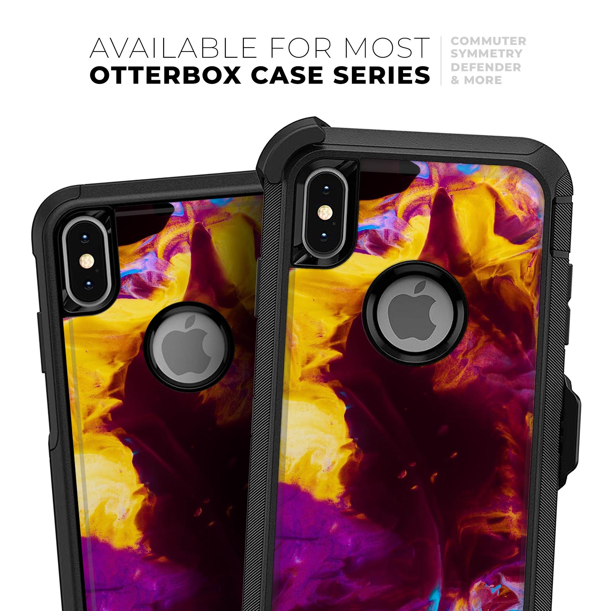 Liquid Abstract Paint V45 Skin Kit for iPhone OtterBox Cases featuring vibrant abstract design and premium materials.