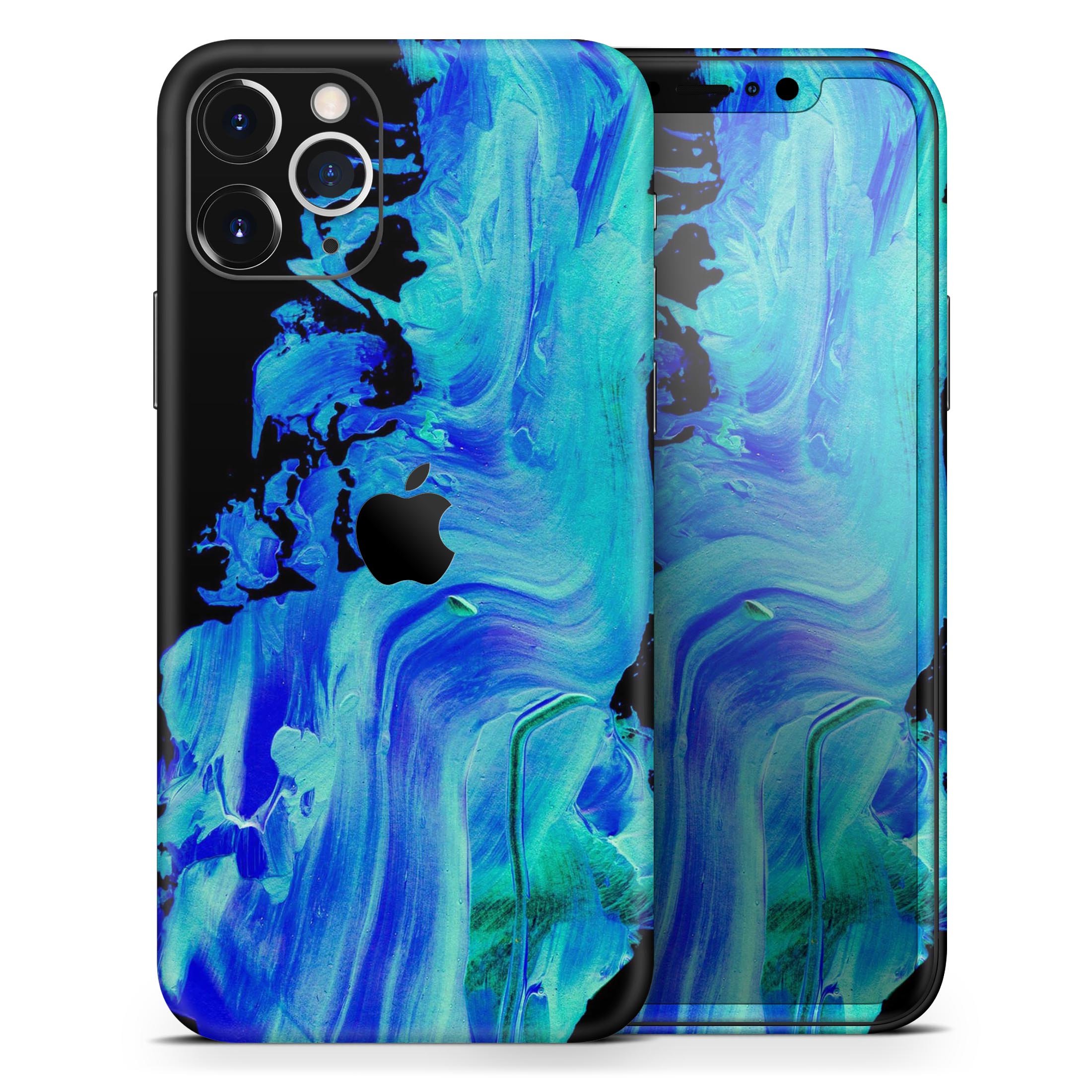 Liquid Abstract Paint V46 skin for Apple iPhone, showcasing vibrant colors and a sleek design.