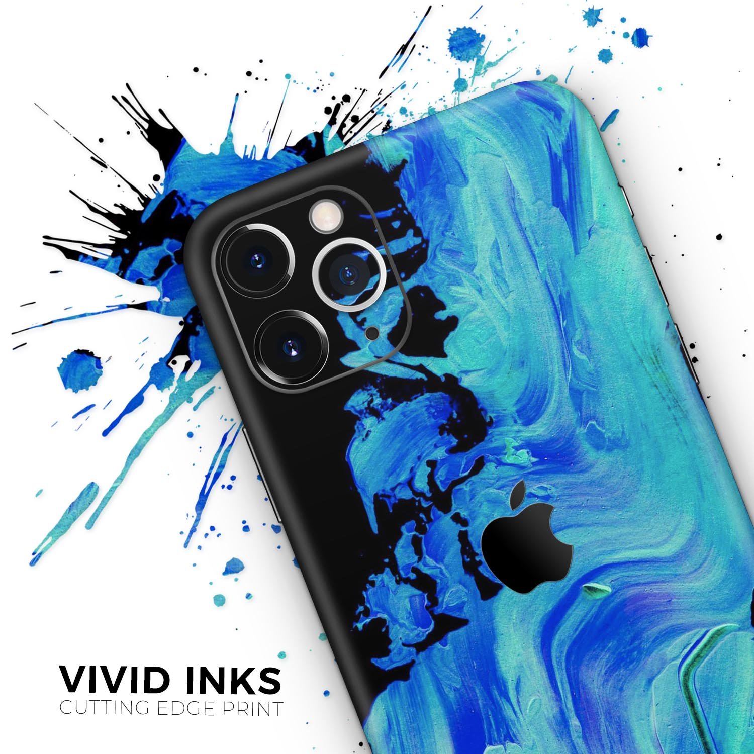 Liquid Abstract Paint V46 skin for Apple iPhone, showcasing vibrant colors and a sleek design.