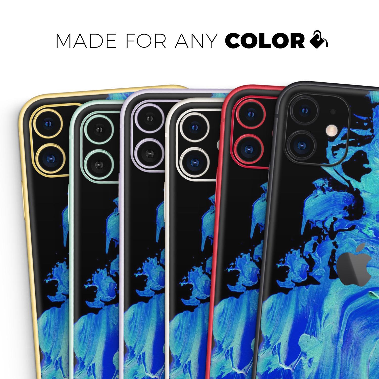 Liquid Abstract Paint V46 skin for Apple iPhone, showcasing vibrant colors and a sleek design.