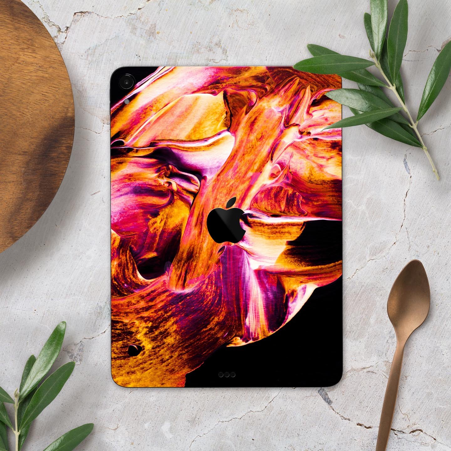 Liquid Abstract Paint V47 skin decal for Apple iPad, showcasing vibrant colors and premium 3M material.