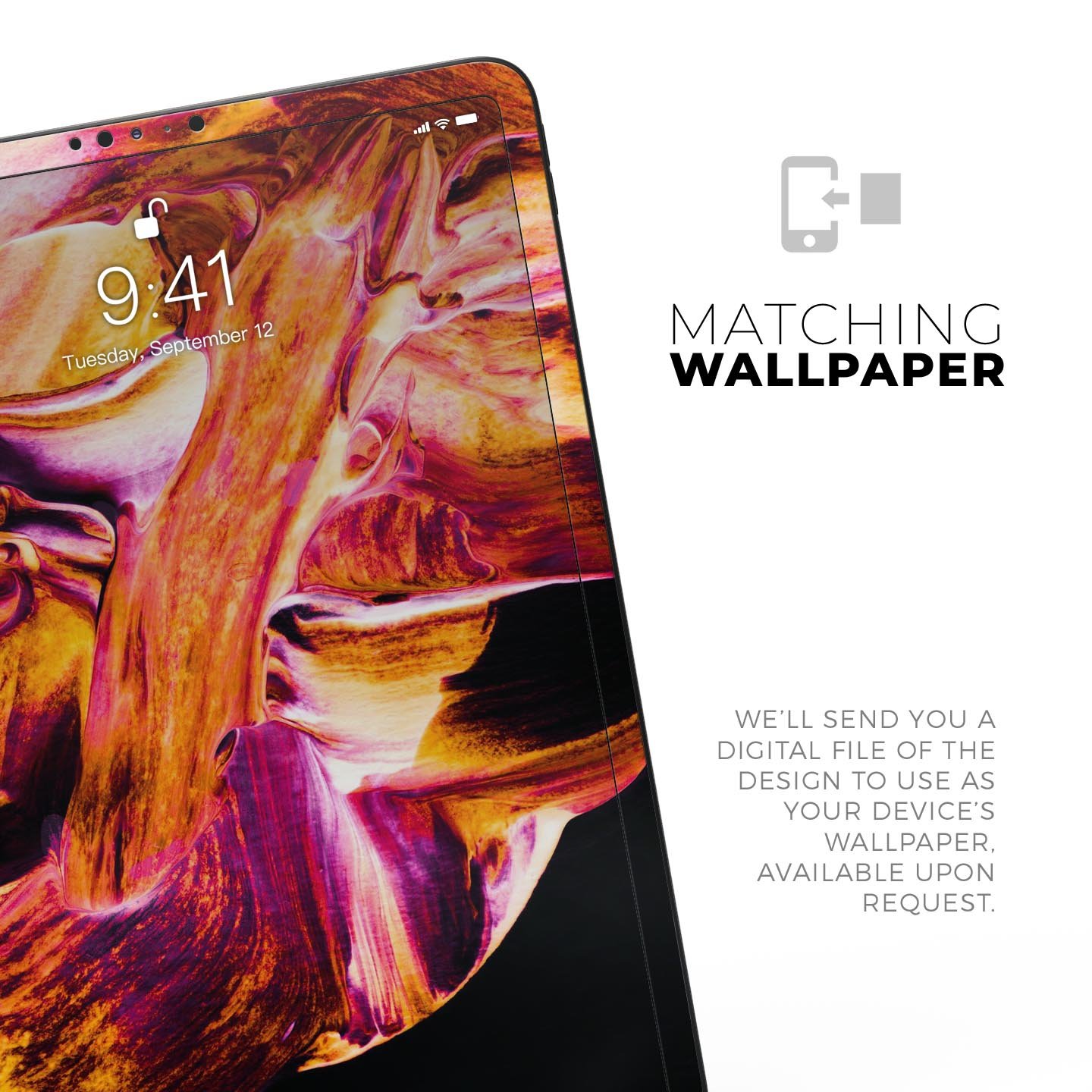 Liquid Abstract Paint V47 skin decal for Apple iPad, showcasing vibrant colors and premium 3M material.