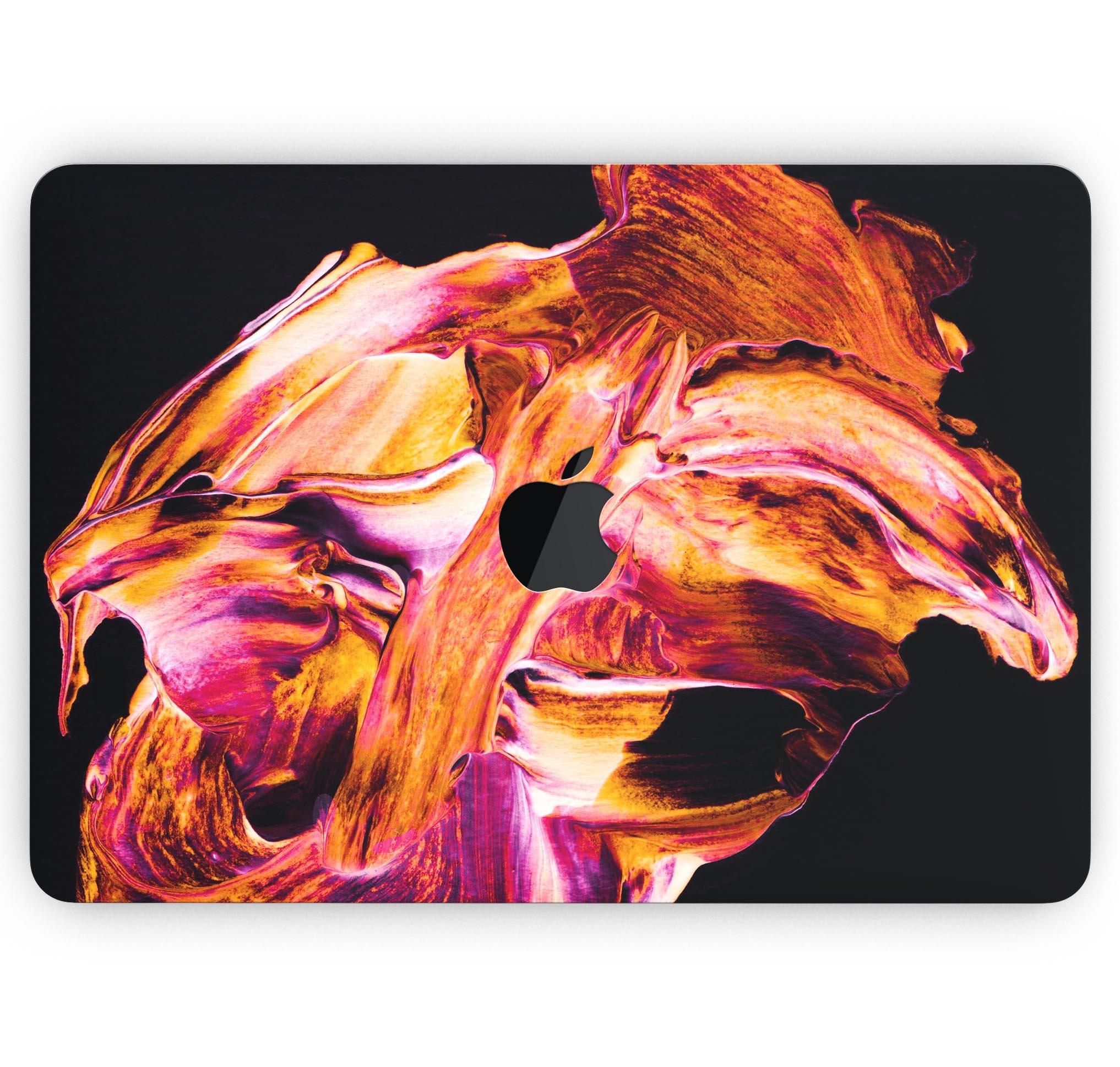 Liquid Abstract Paint V47 skin decal wrap kit for MacBook, showcasing vibrant colors and a sleek design.