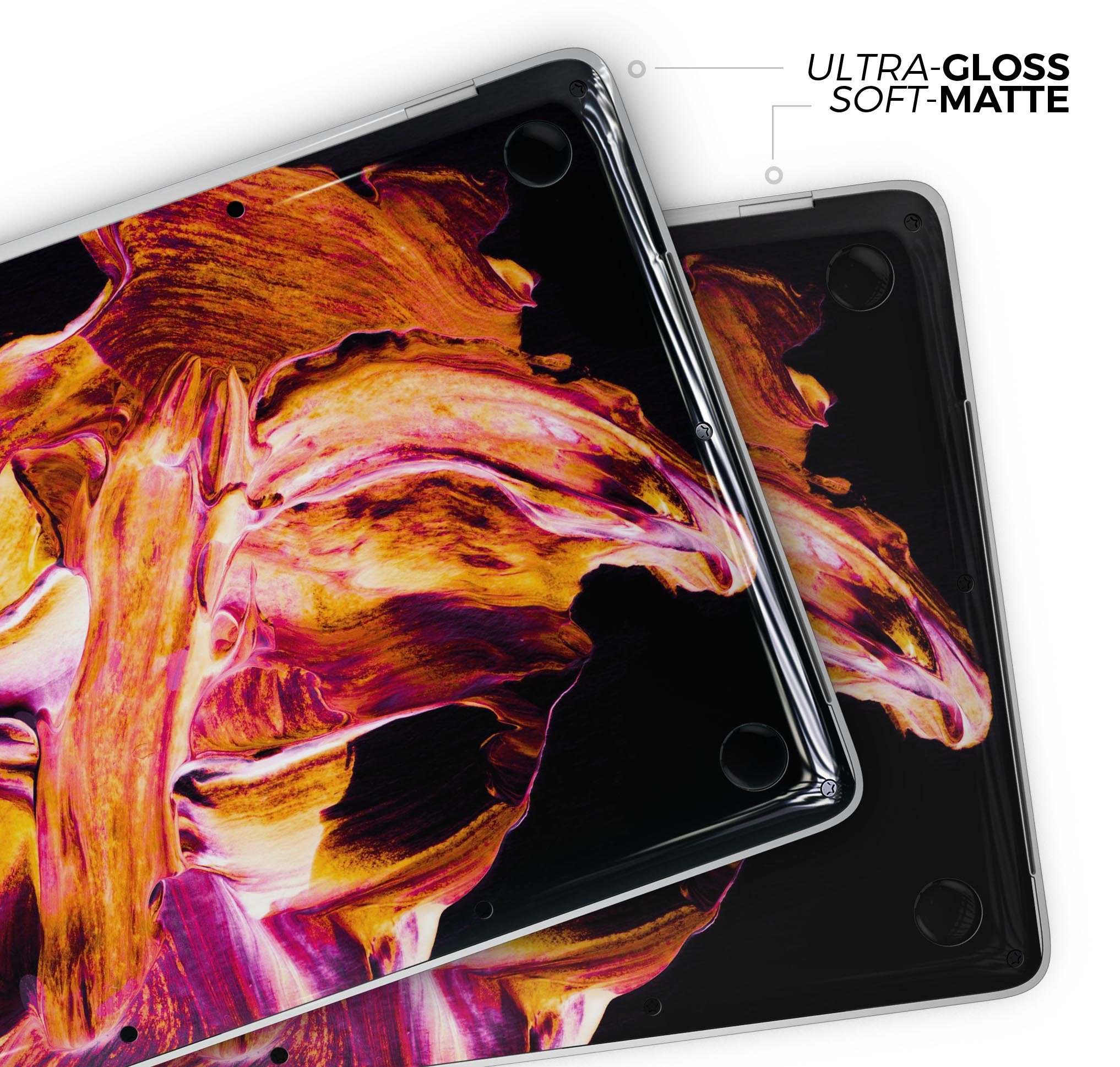 Liquid Abstract Paint V47 skin decal wrap kit for MacBook, showcasing vibrant colors and a sleek design.