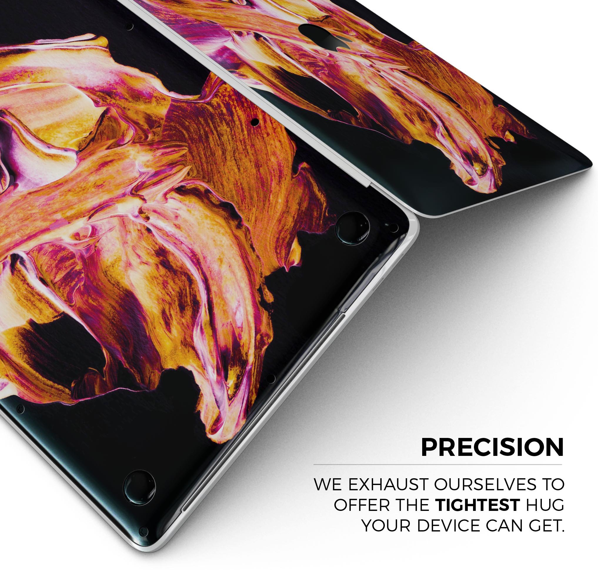 Liquid Abstract Paint V47 skin decal wrap kit for MacBook, showcasing vibrant colors and a sleek design.