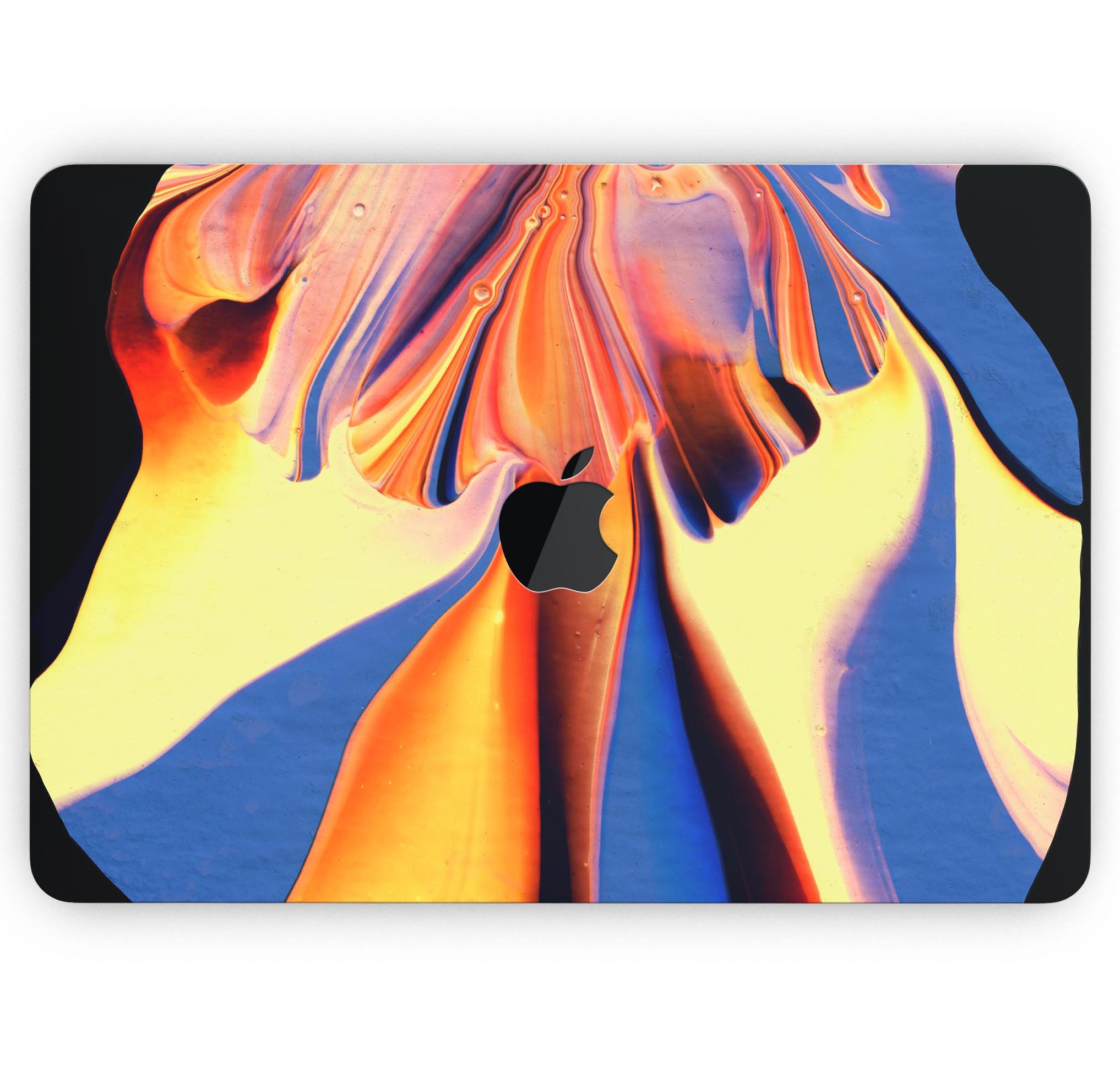 Liquid Abstract Paint V48 skin decal wrap kit for Apple MacBook, showcasing vibrant colors and a sleek design.