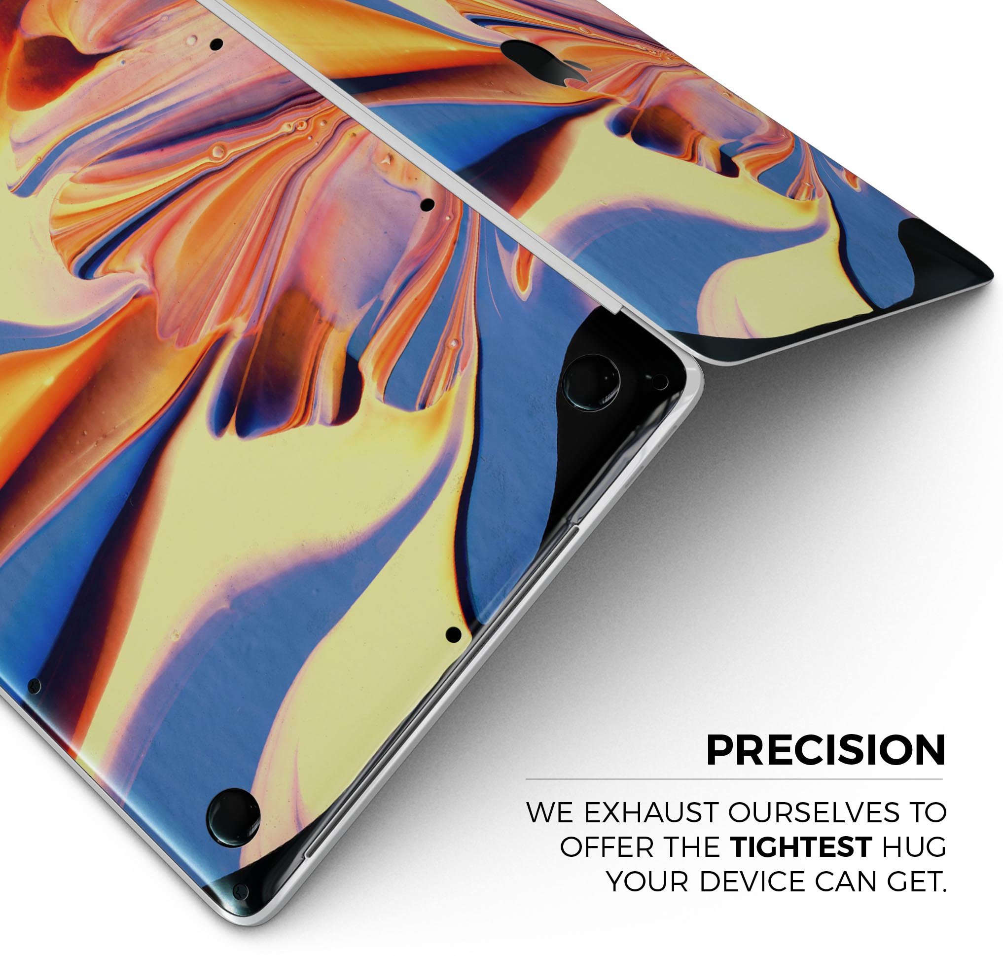 Liquid Abstract Paint V48 skin decal wrap kit for Apple MacBook, showcasing vibrant colors and a sleek design.