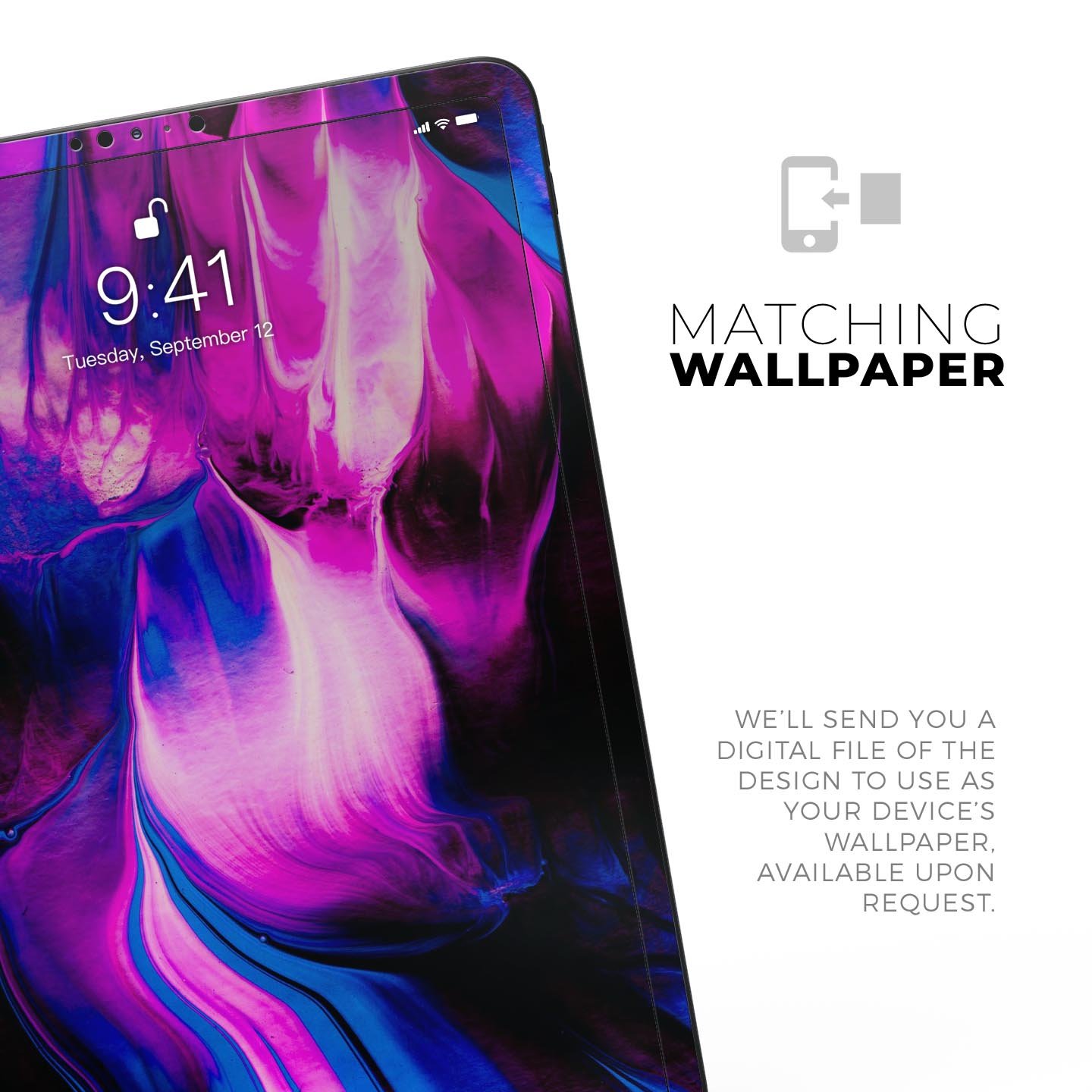 Liquid Abstract Paint V49 skin decal for Apple iPad, showcasing vibrant abstract design and premium 3M material.