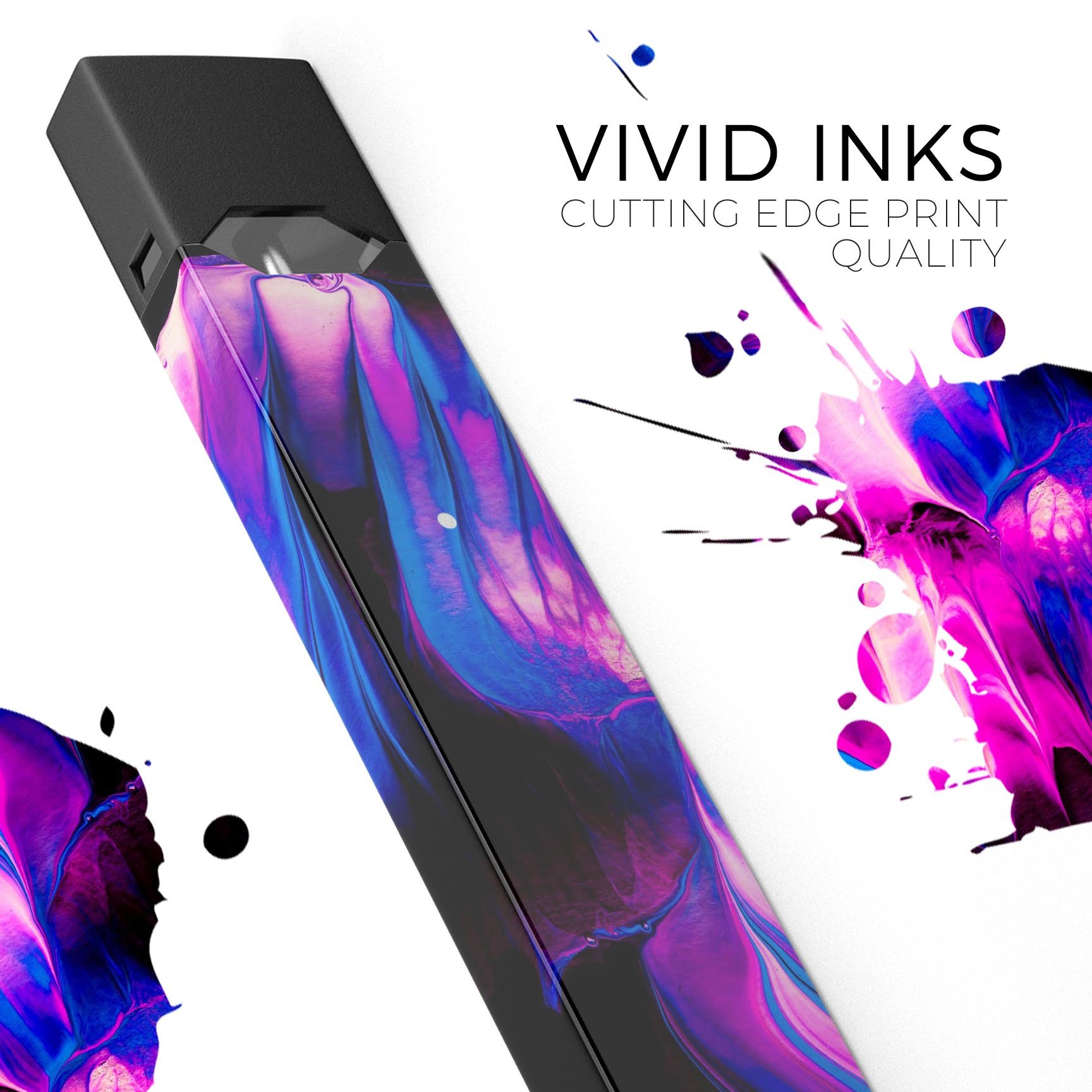 Liquid Abstract Paint V49 skin-wrap sticker designed for JUUL vaping device, featuring vibrant abstract design and protective lamination.