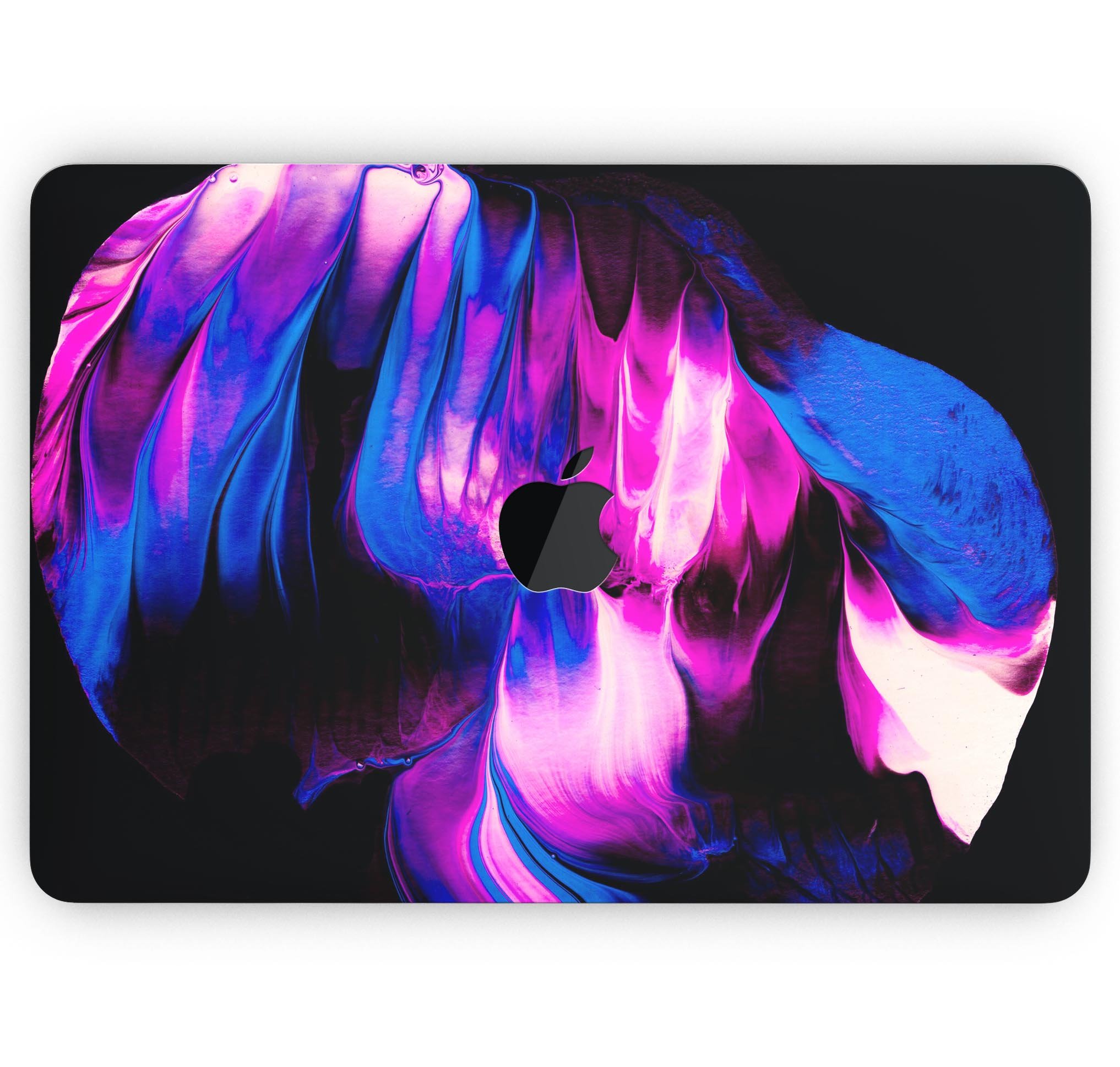 Liquid Abstract Paint V49 skin decal wrap kit for MacBook, showcasing vibrant colors and a sleek design.