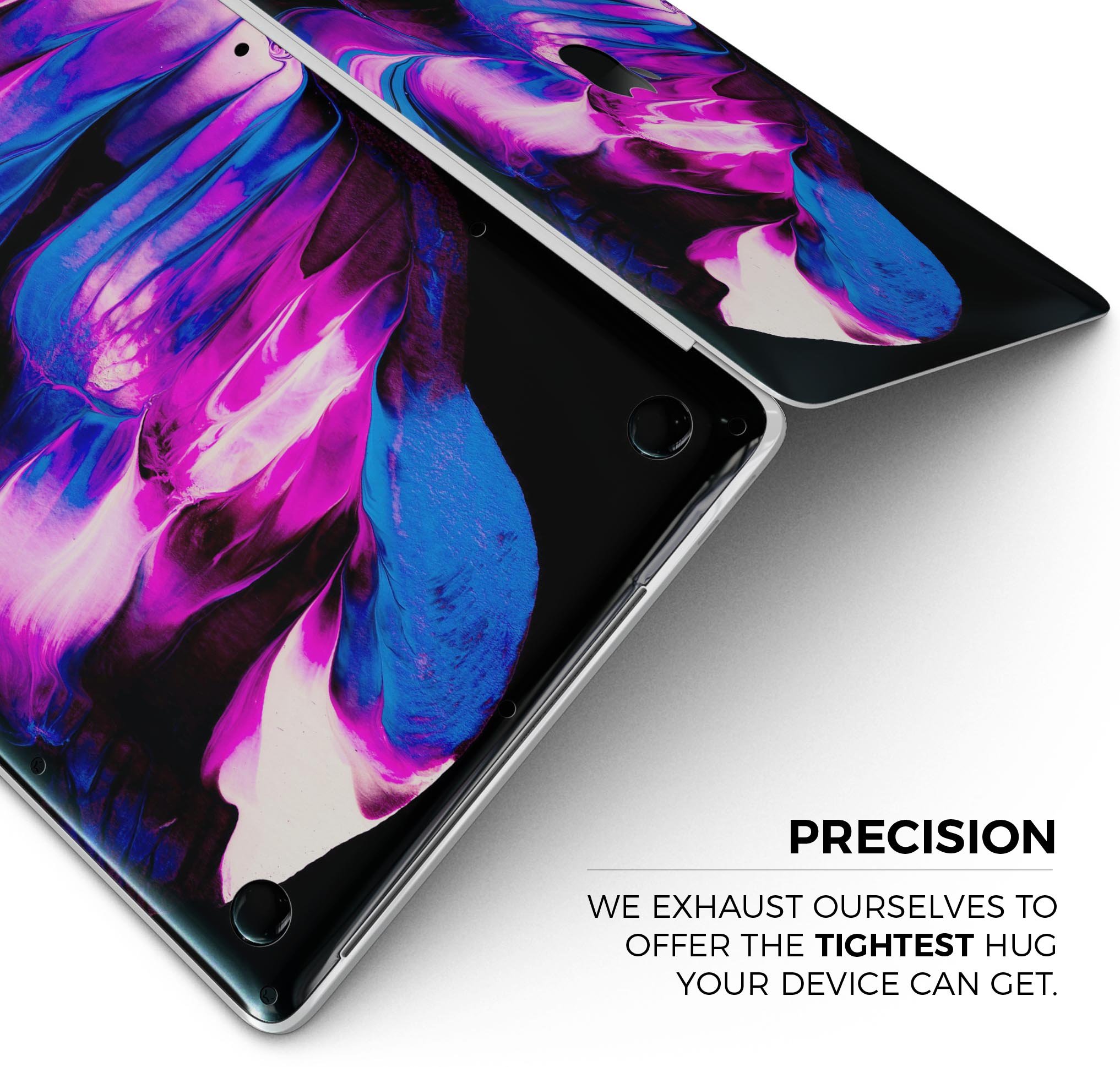 Liquid Abstract Paint V49 skin decal wrap kit for MacBook, showcasing vibrant colors and a sleek design.