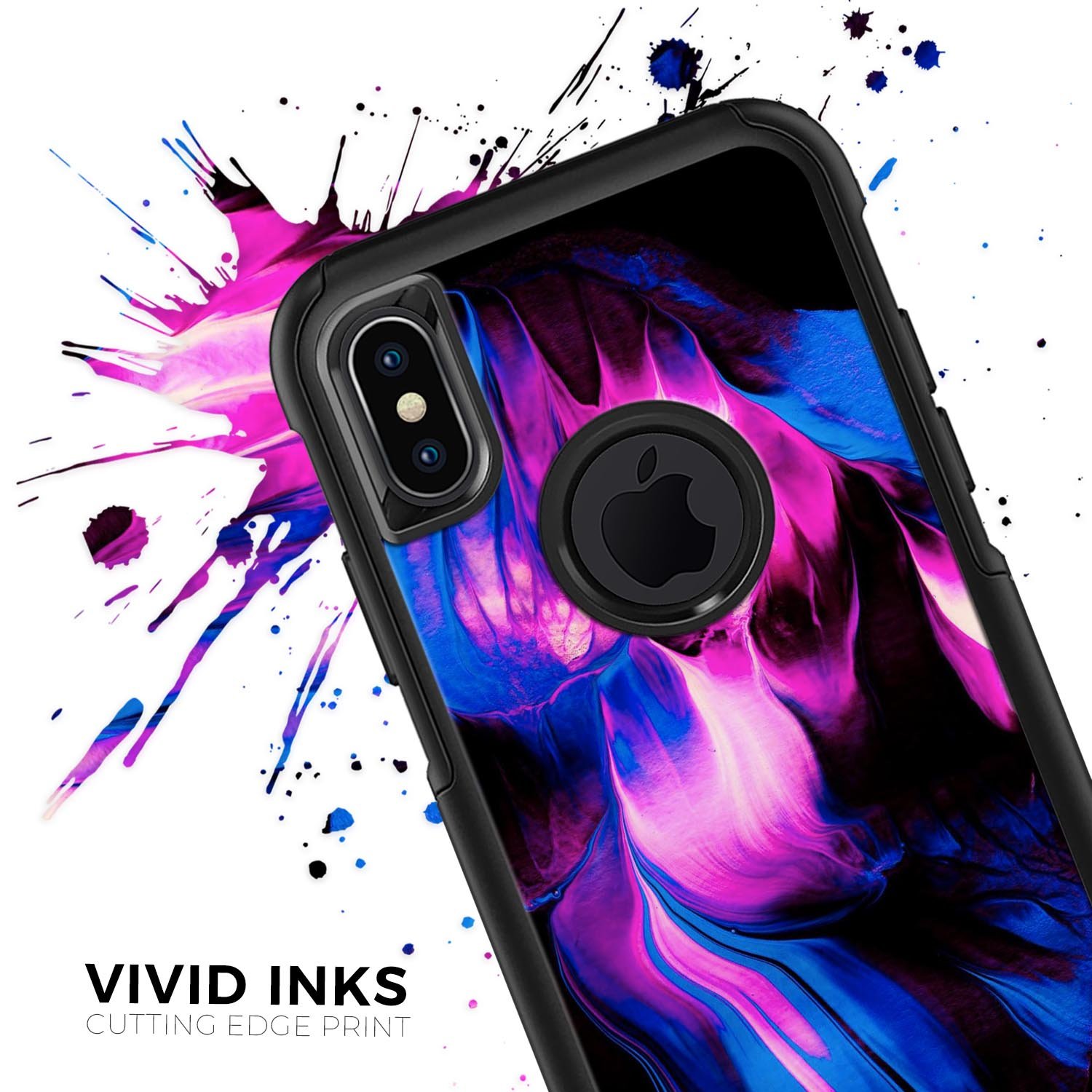 Liquid Abstract Paint V49 Skin Kit for iPhone OtterBox cases featuring vibrant abstract design and premium 3M materials.