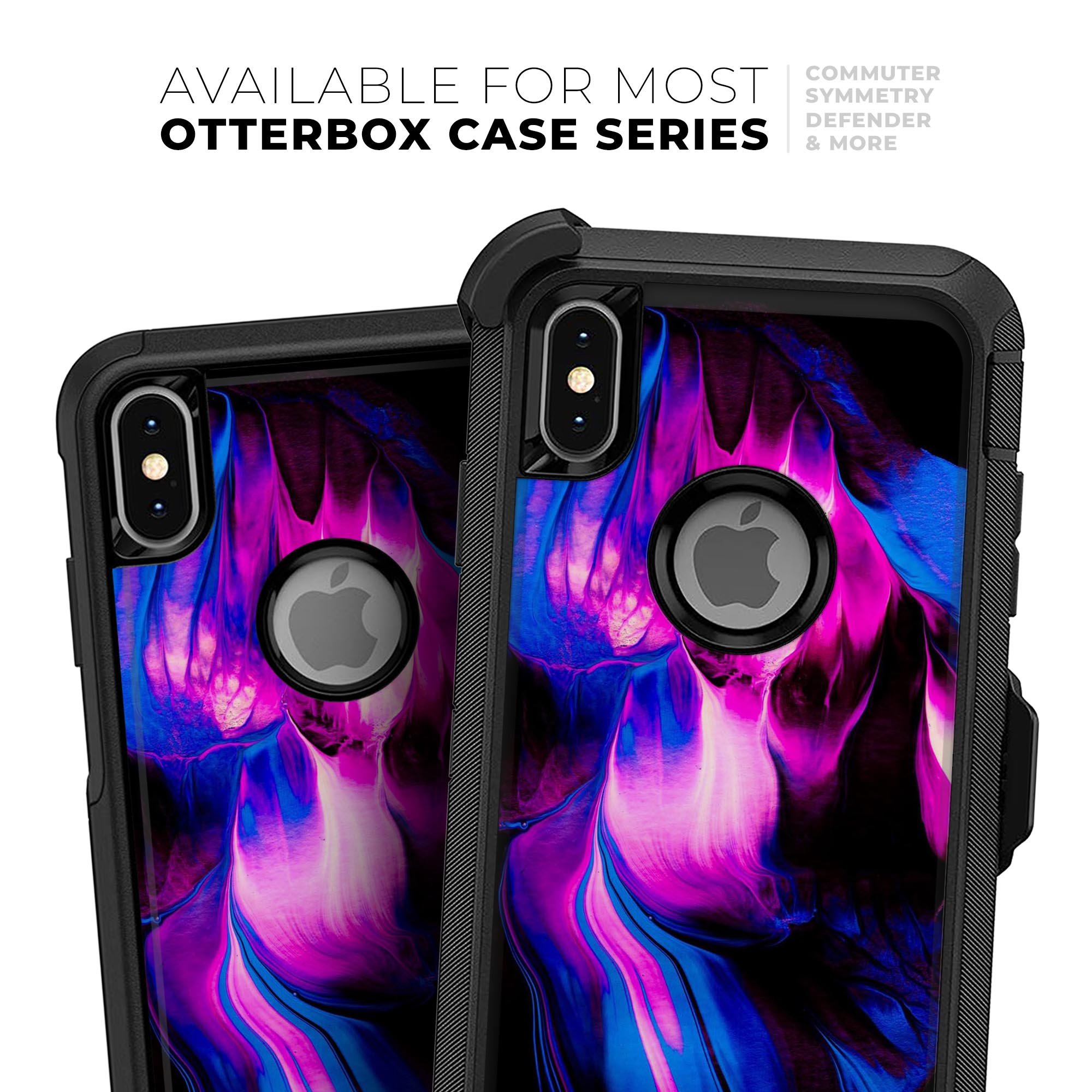 Liquid Abstract Paint V49 Skin Kit for iPhone OtterBox cases featuring vibrant abstract design and premium 3M materials.