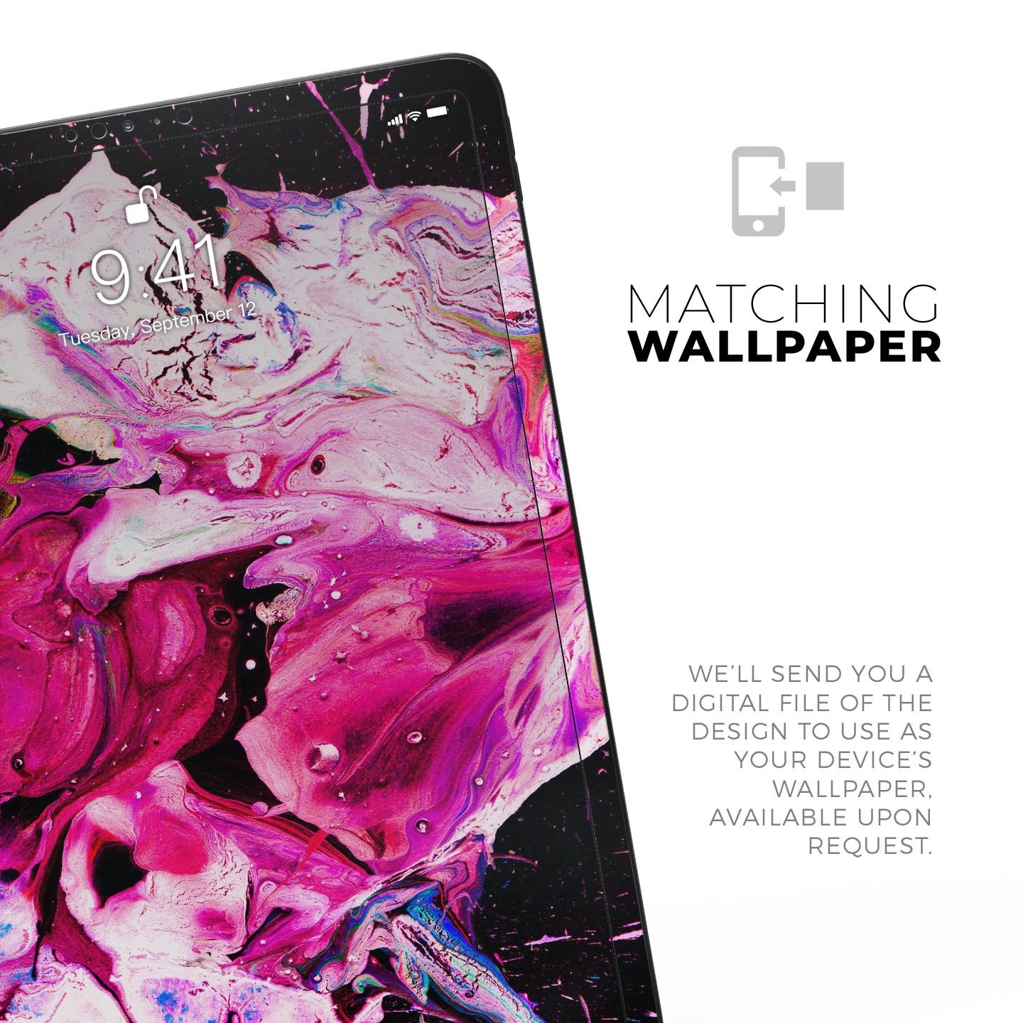 Liquid Abstract Paint V5 skin decal for Apple iPad Pro, showcasing vibrant colors and a sleek design for full body protection.