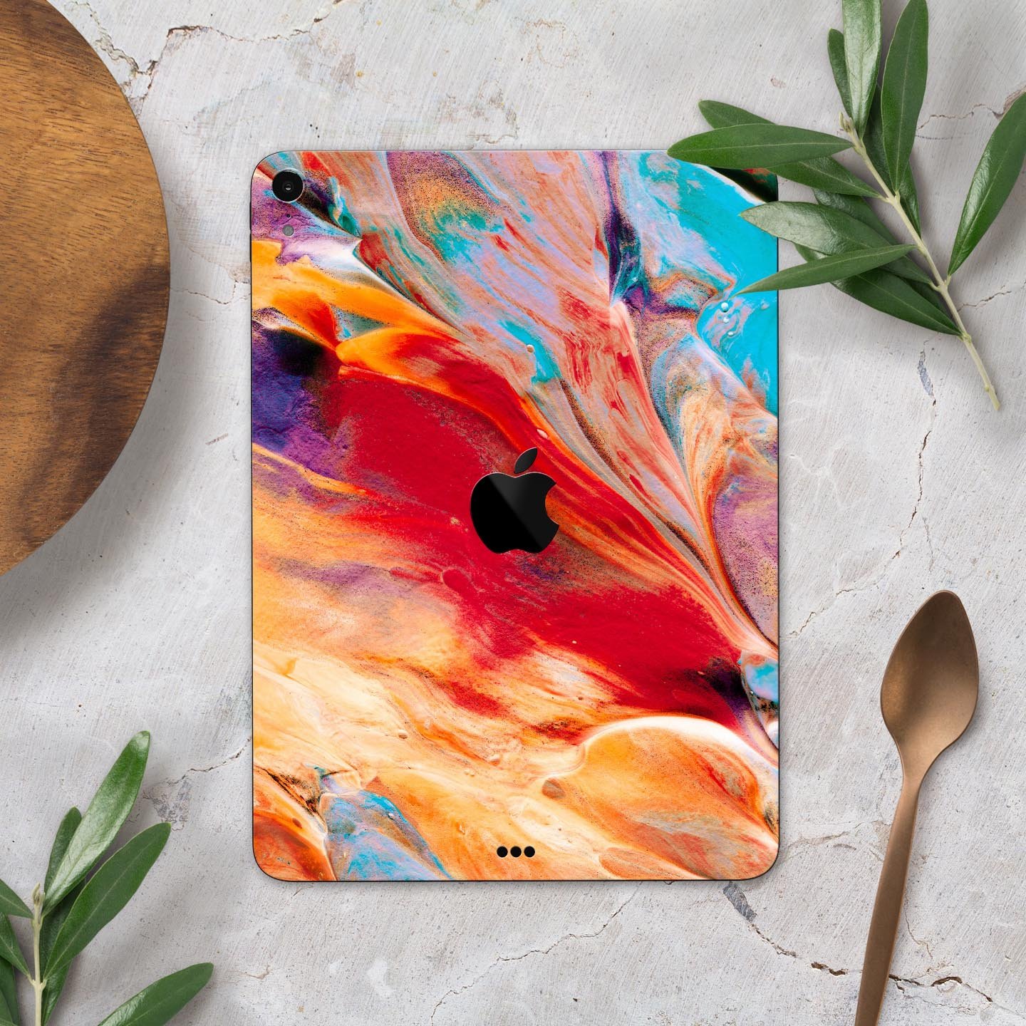 Liquid Abstract Paint V50 skin decal for Apple iPad, showcasing vibrant abstract design and premium 3M material.