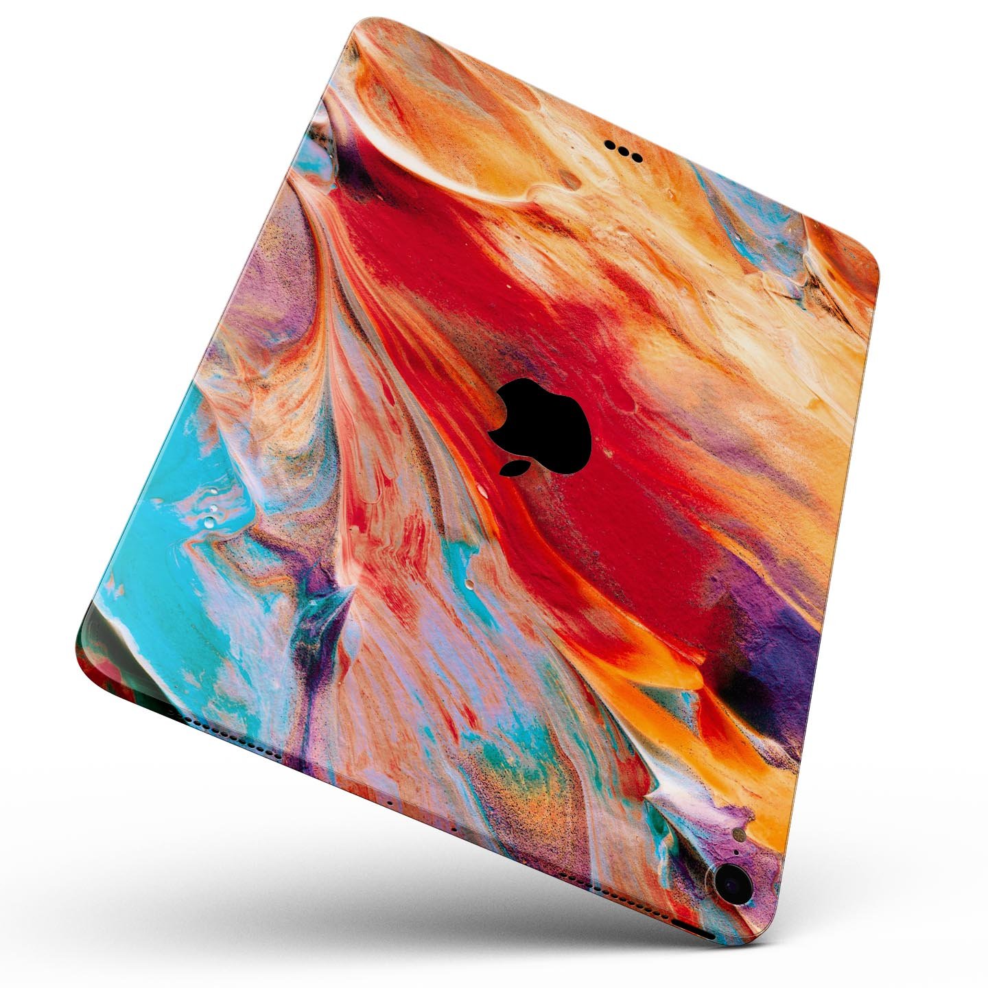 Liquid Abstract Paint V50 skin decal for Apple iPad, showcasing vibrant abstract design and premium 3M material.