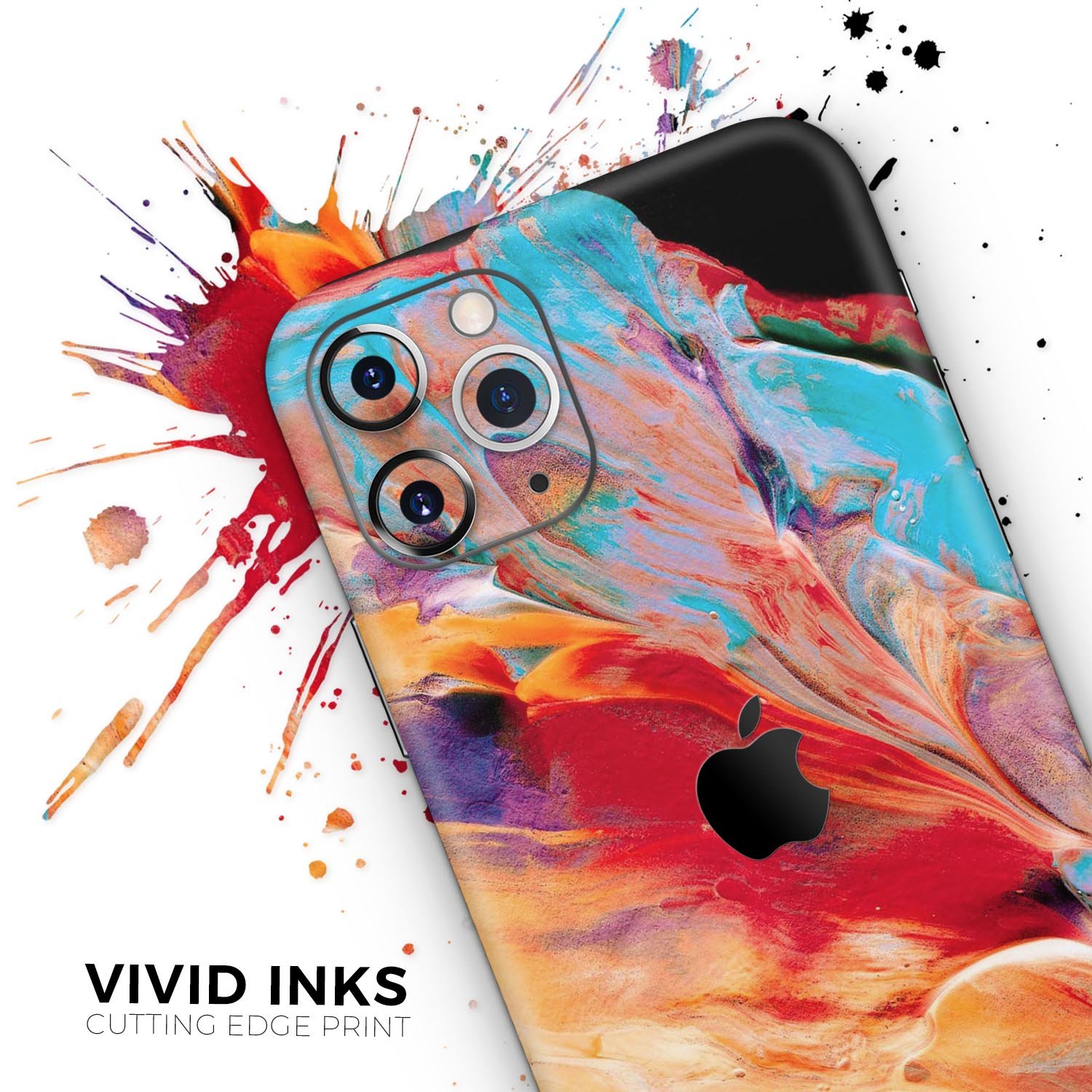 Liquid Abstract Paint V50 skin for Apple iPhone, showcasing vibrant colors and a sleek design.