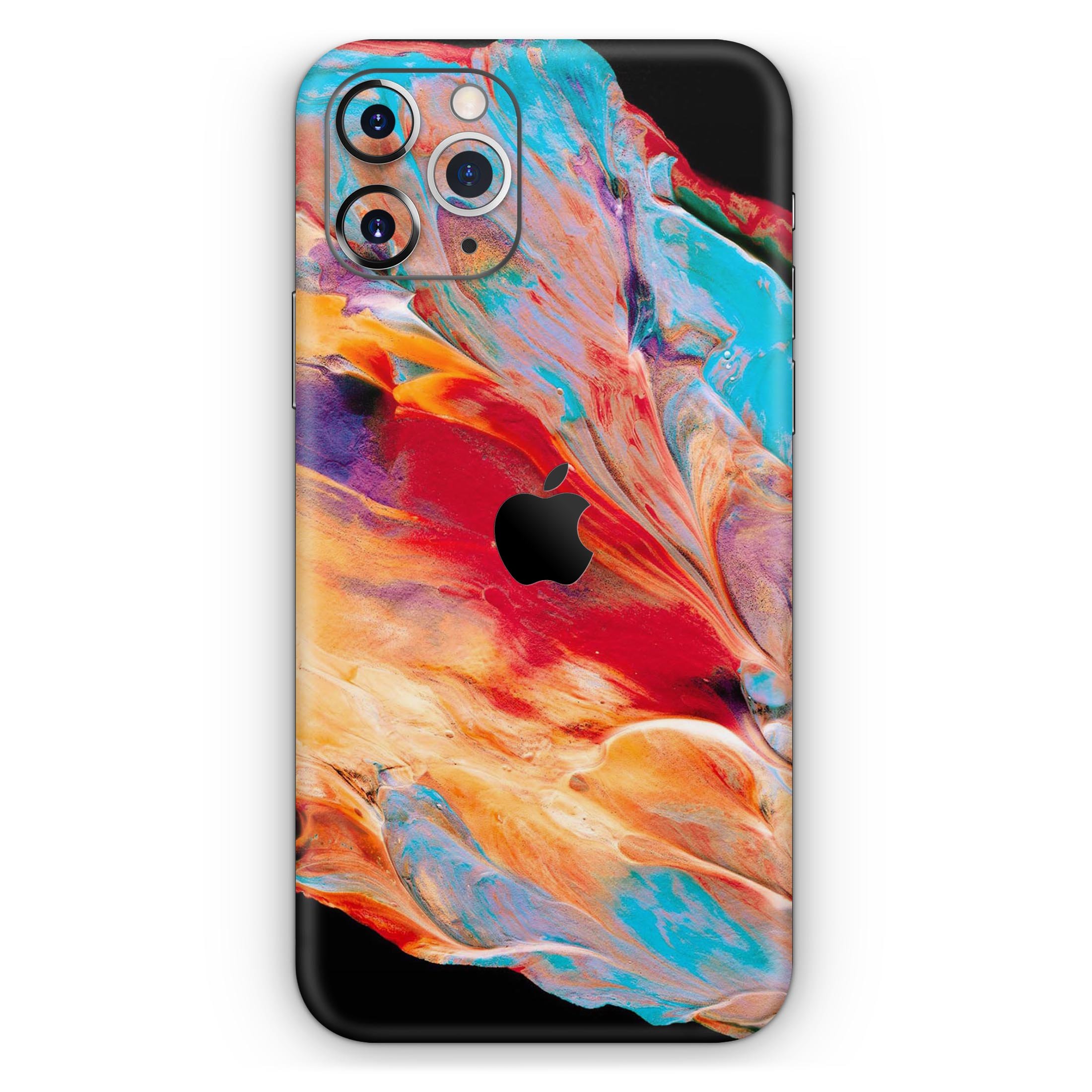 Liquid Abstract Paint V50 skin for Apple iPhone, showcasing vibrant colors and a sleek design.