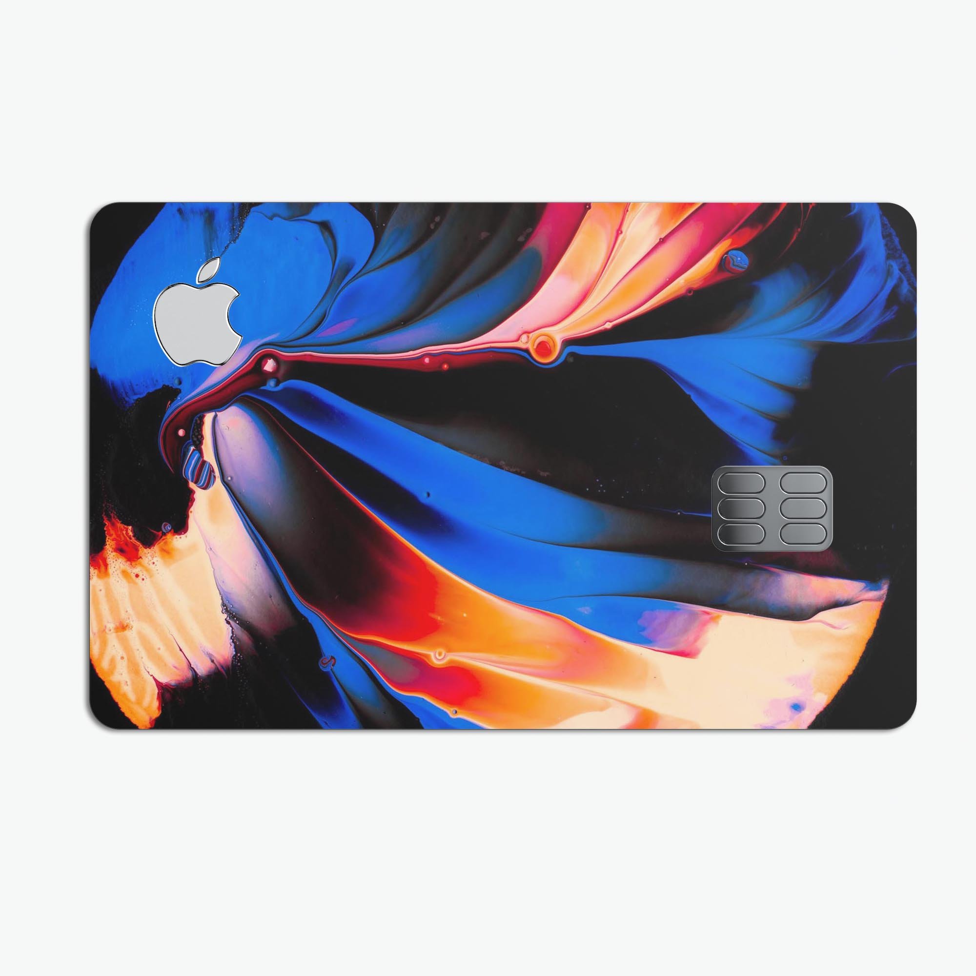 Liquid Abstract Paint V51 skin kit for Apple Card, showcasing premium vinyl design with ultra-gloss finish.