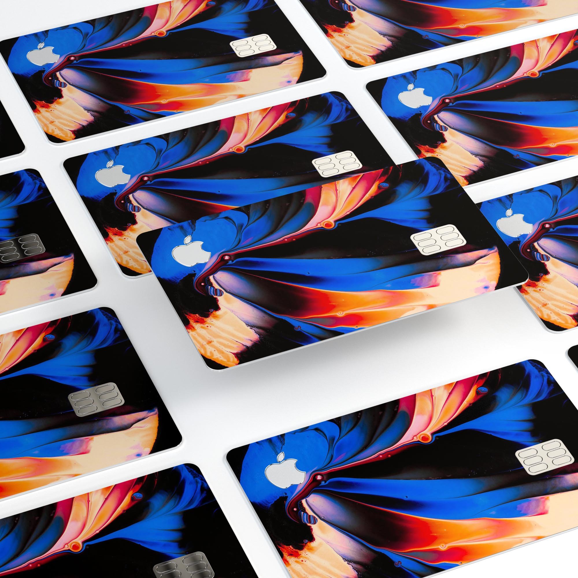 Liquid Abstract Paint V51 skin kit for Apple Card, showcasing premium vinyl design with ultra-gloss finish.